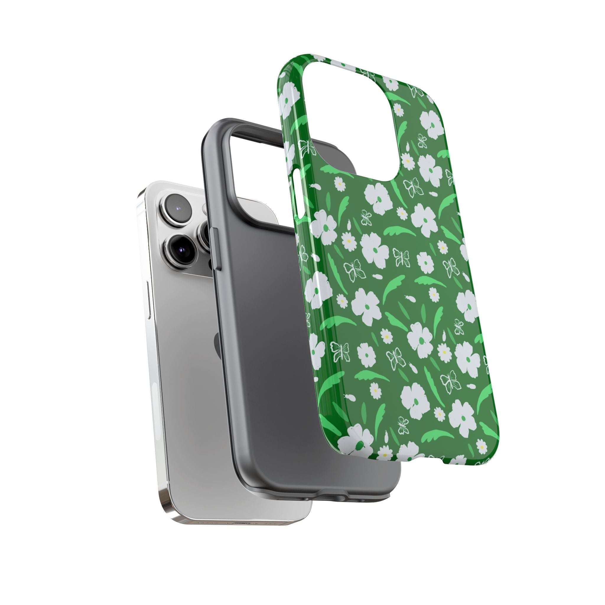 Green Meets White Flora Hand Designed Prints Tough Cases Printify