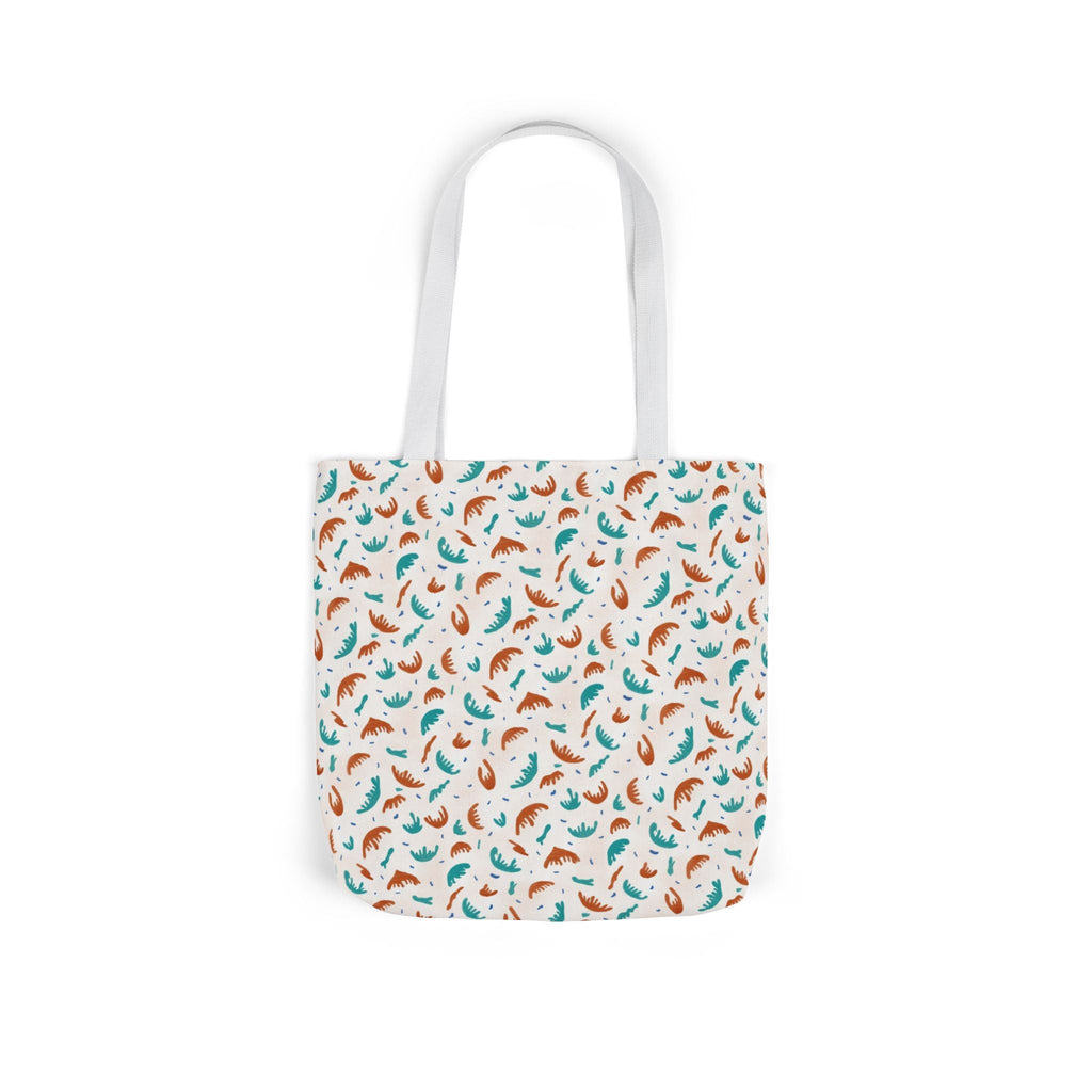 Abstract Hand Designed Print Canvas Tote Bag, 5-Color Straps Printify
