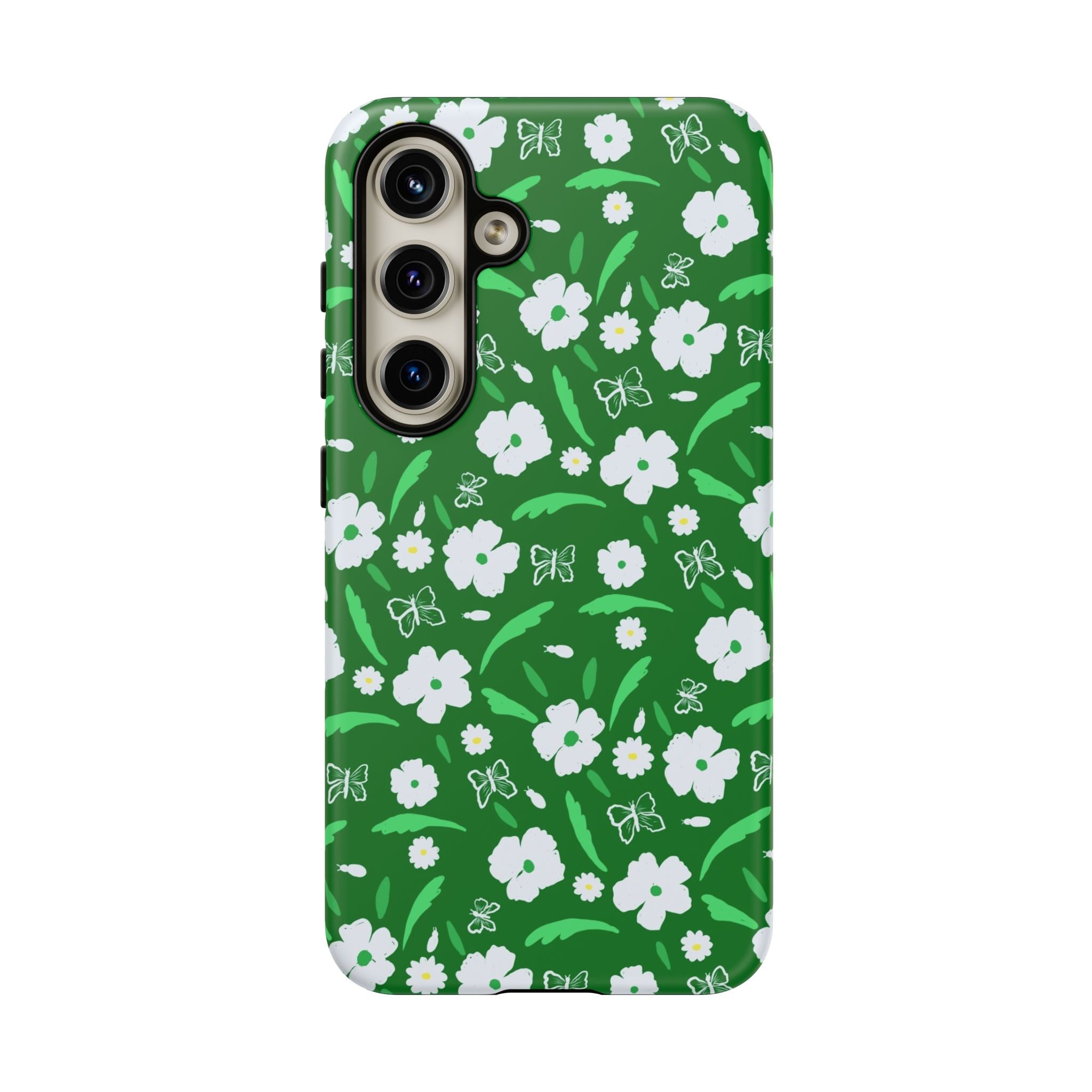 Green Meets White Flora Hand Designed Prints Tough Cases Printify