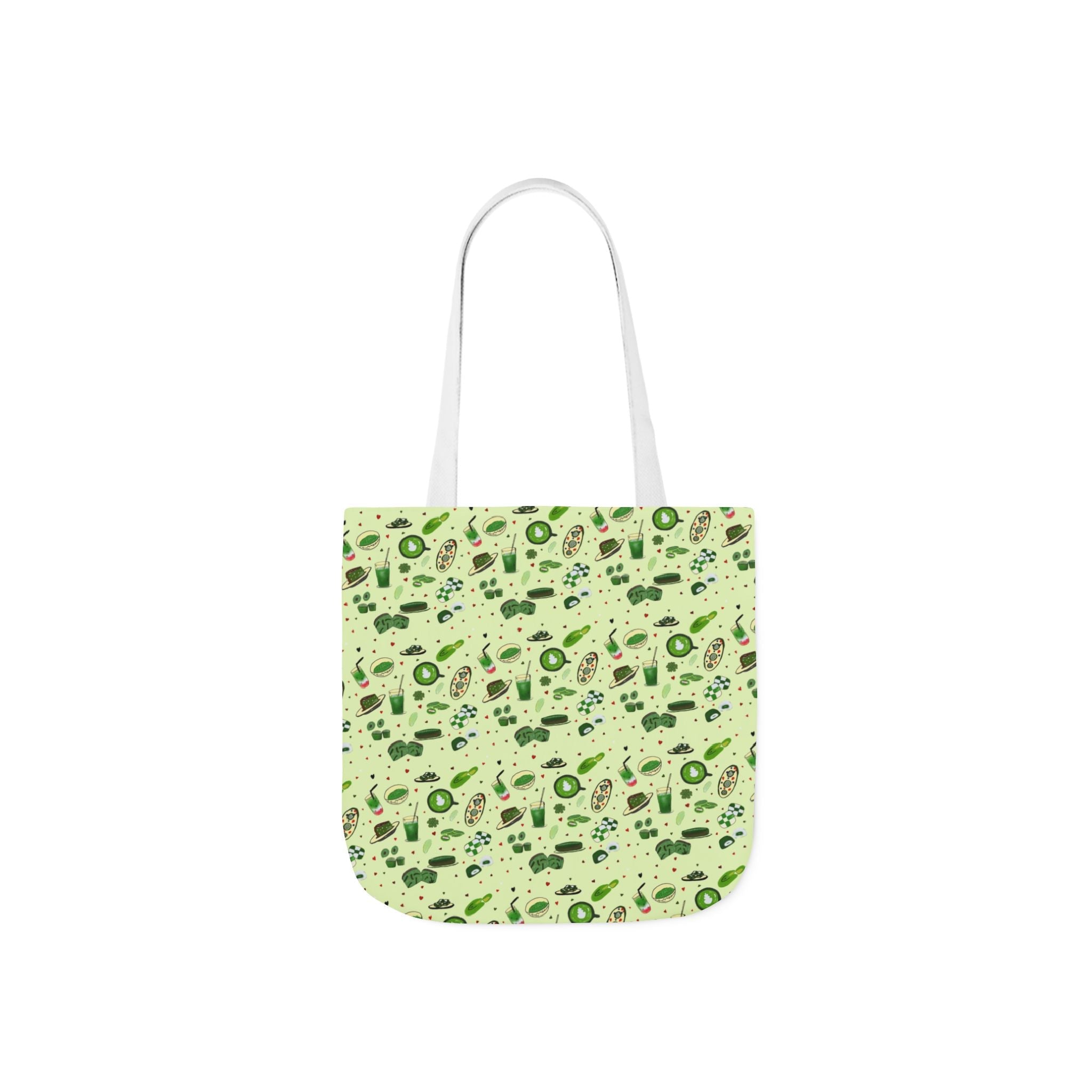 Matcha Hand Drawn Print Art Canvas Tote Bag, 5-Color Straps Printify