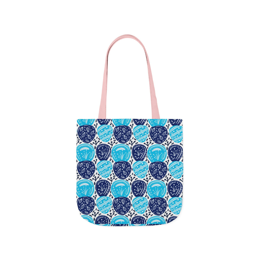 Blue Oval Abstract Canvas Tote Bag, 5-Color Straps Printify