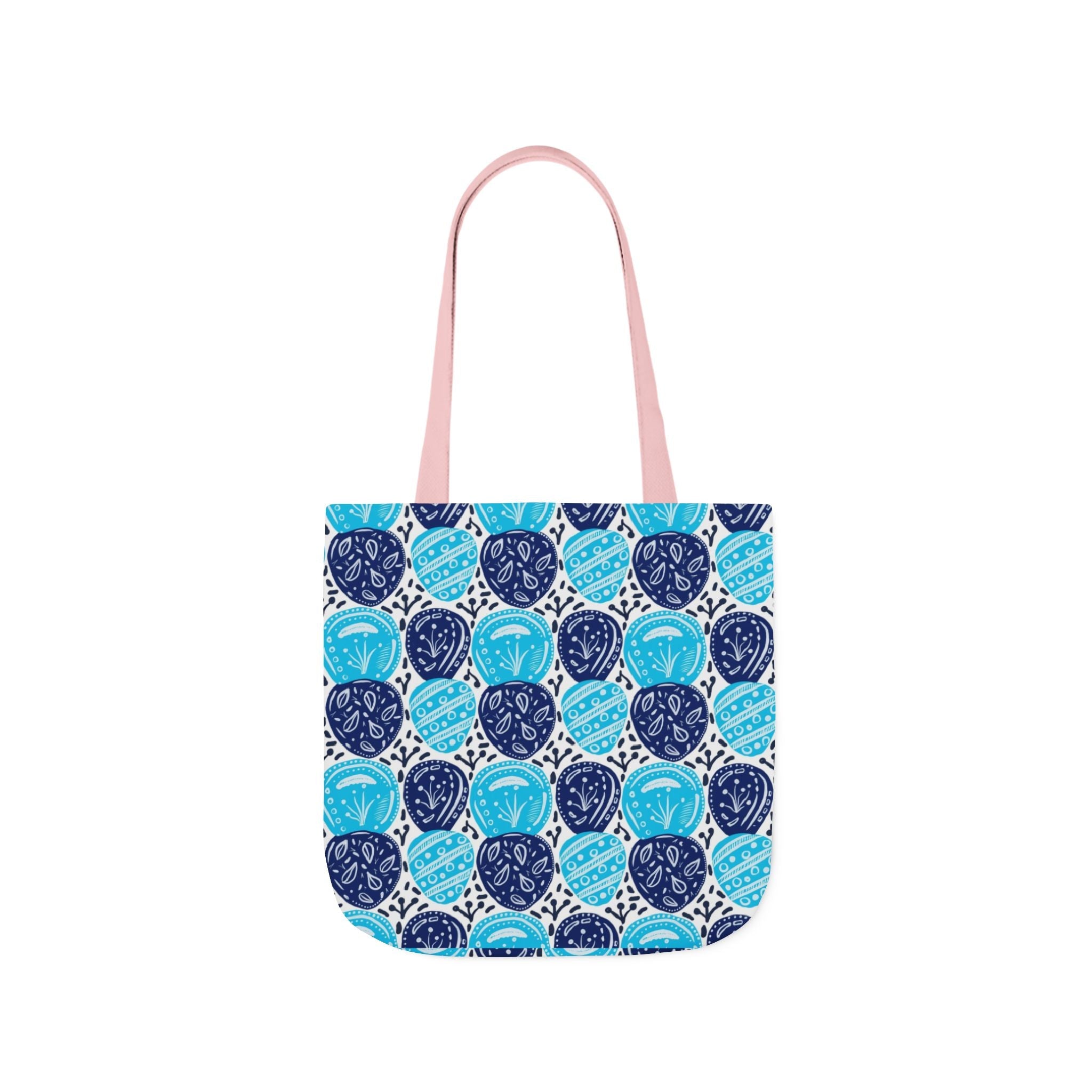 Blue Oval Abstract Canvas Tote Bag, 5-Color Straps Printify