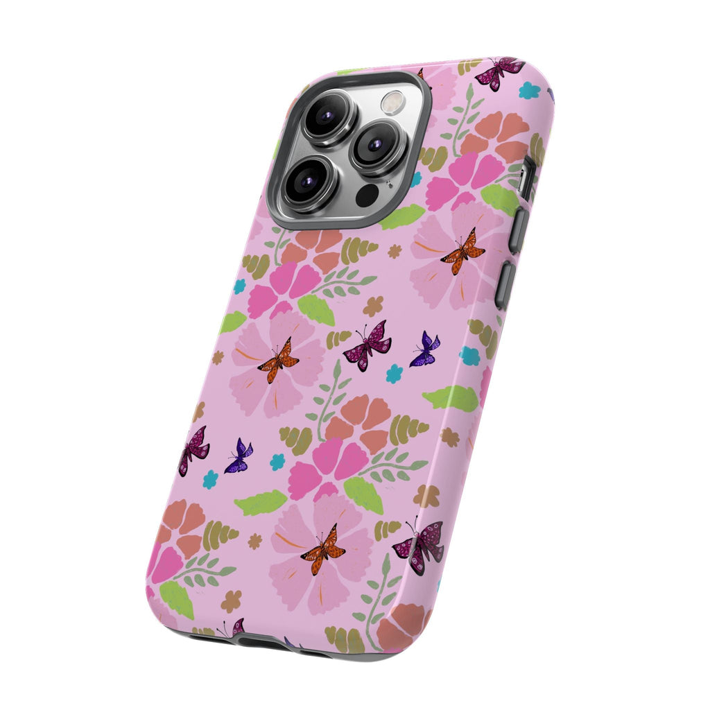 Pink Butterfly Garden Theme Tough Cases Printify