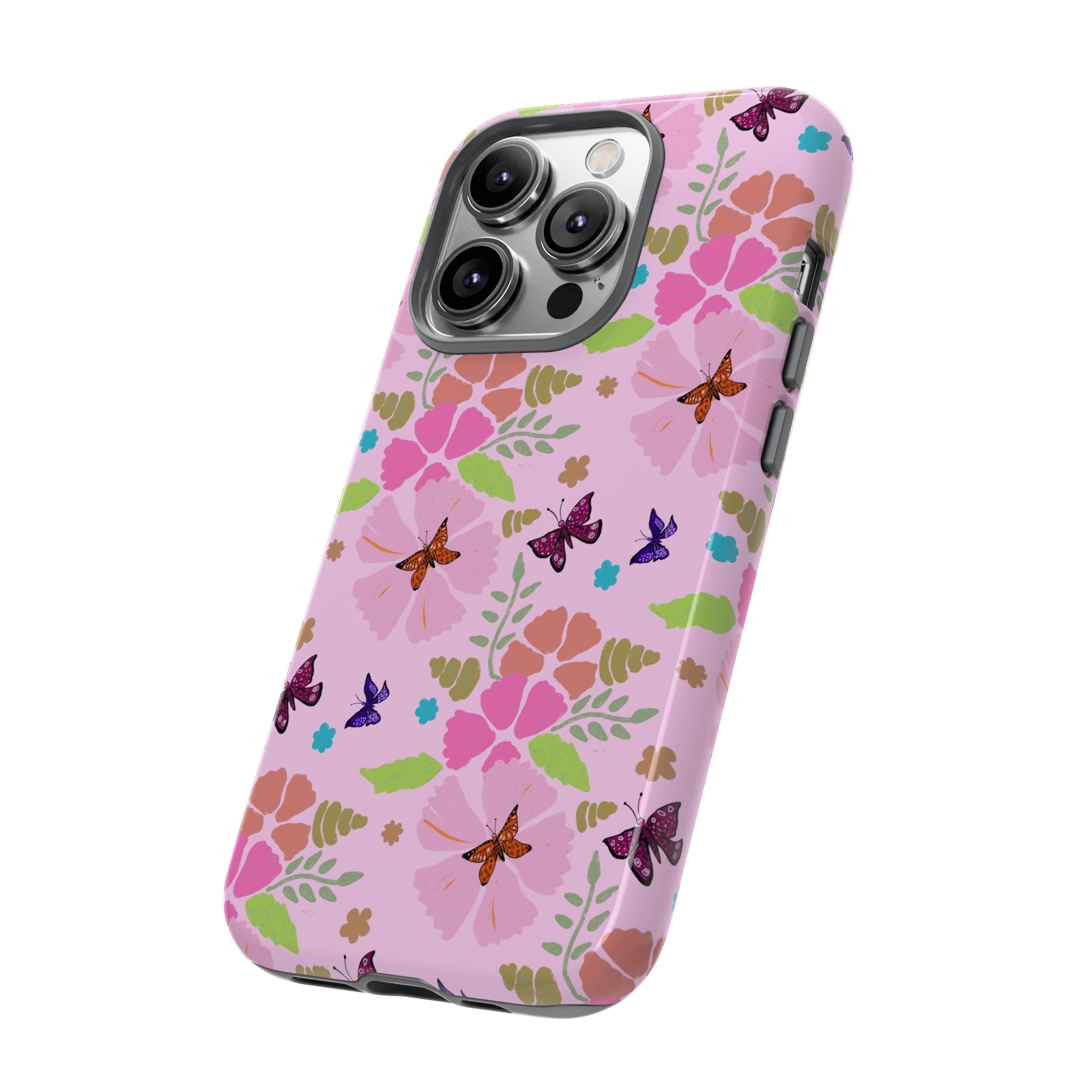 Pink Butterfly Garden Theme Tough Cases Printify