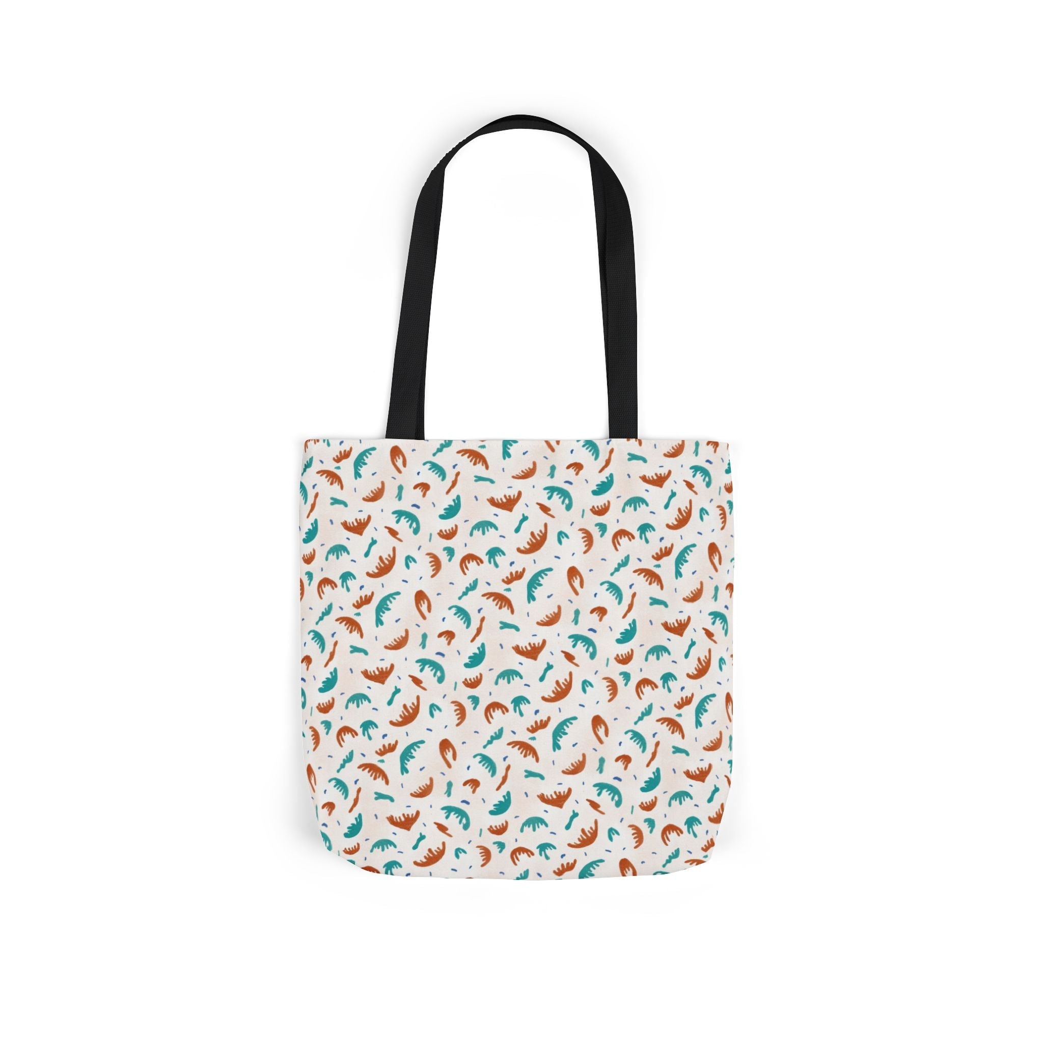 Abstract Hand Designed Print Canvas Tote Bag, 5-Color Straps Printify