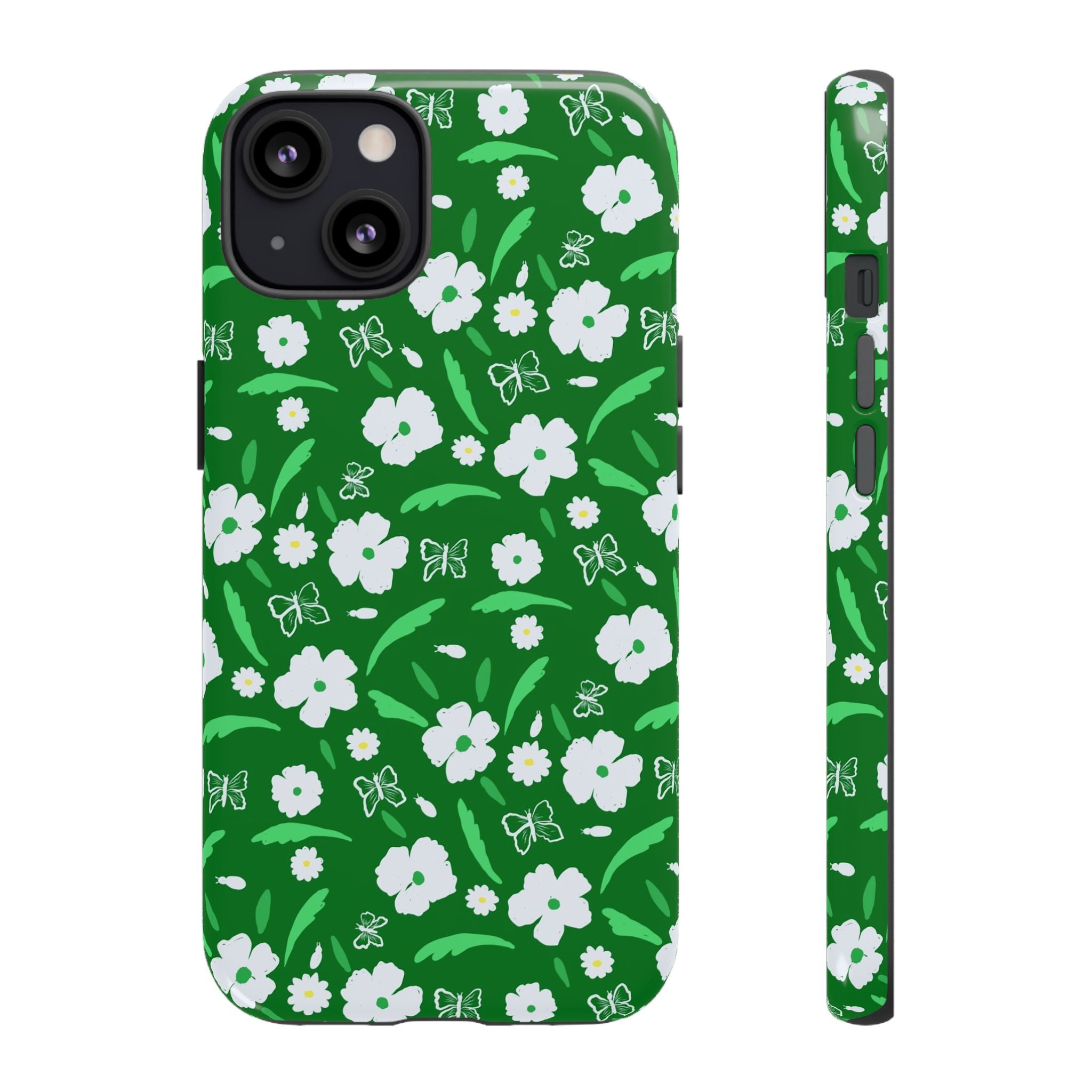Green Meets White Flora Hand Designed Prints Tough Cases Printify