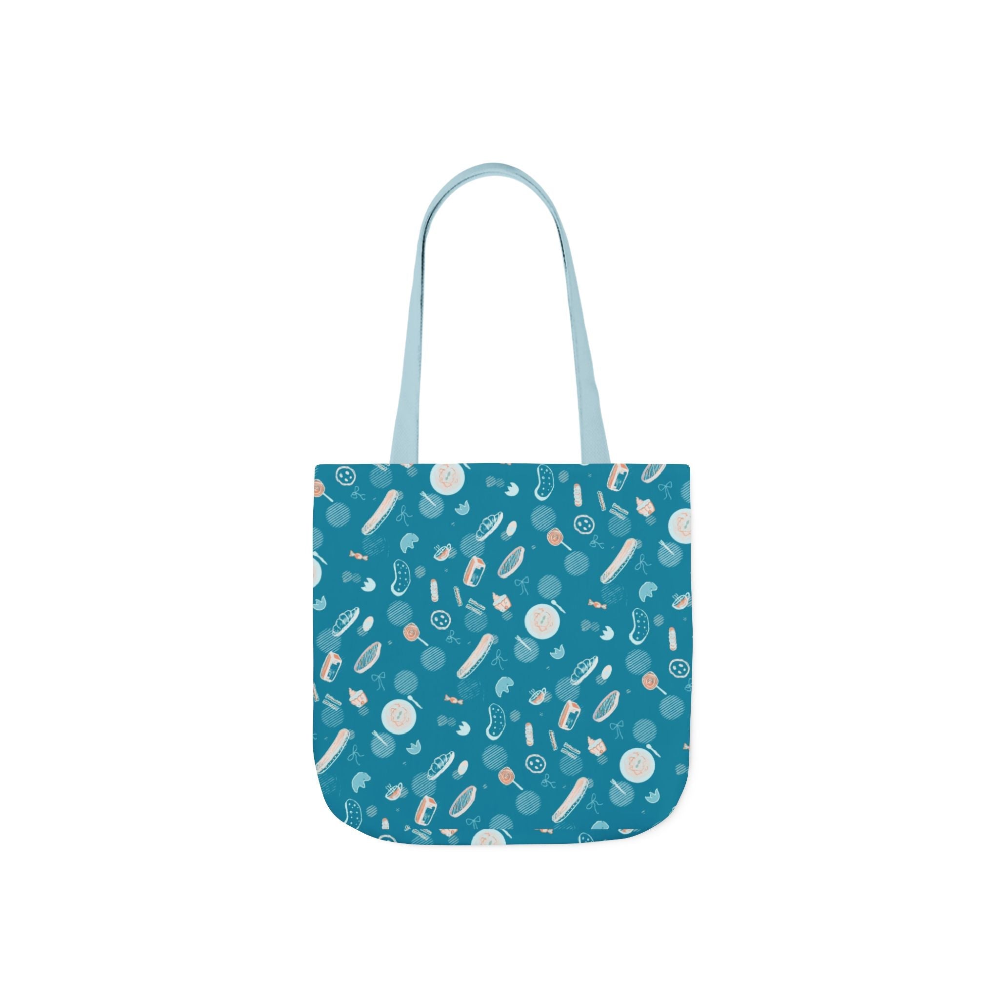 Reusable Snack Hand Drawn Art Print Canvas Tote Bag, 5-Color Straps Printify