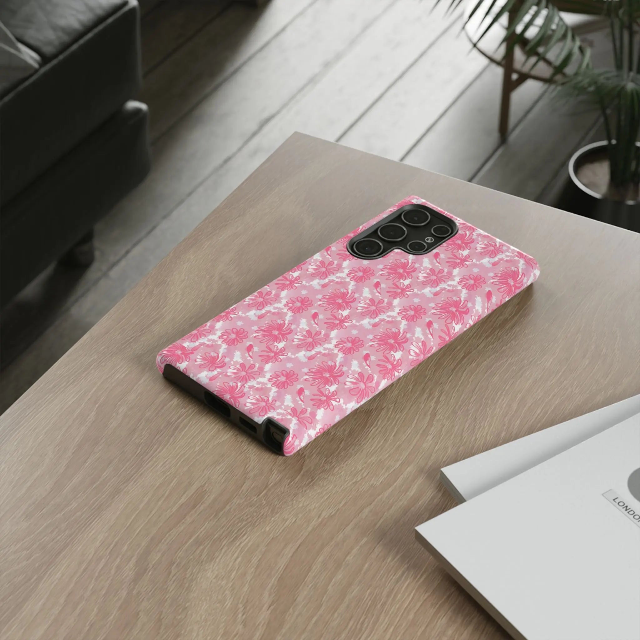 Flora Pink White Phone Case (Carry Original Art Drawn) Printify
