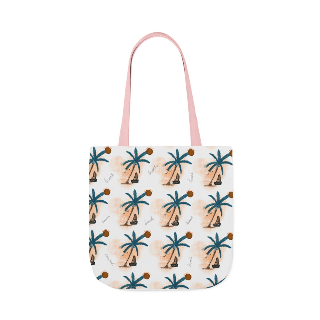 Beach Hand Drawn Art Canvas Tote Bag, 5-Color Straps Printify