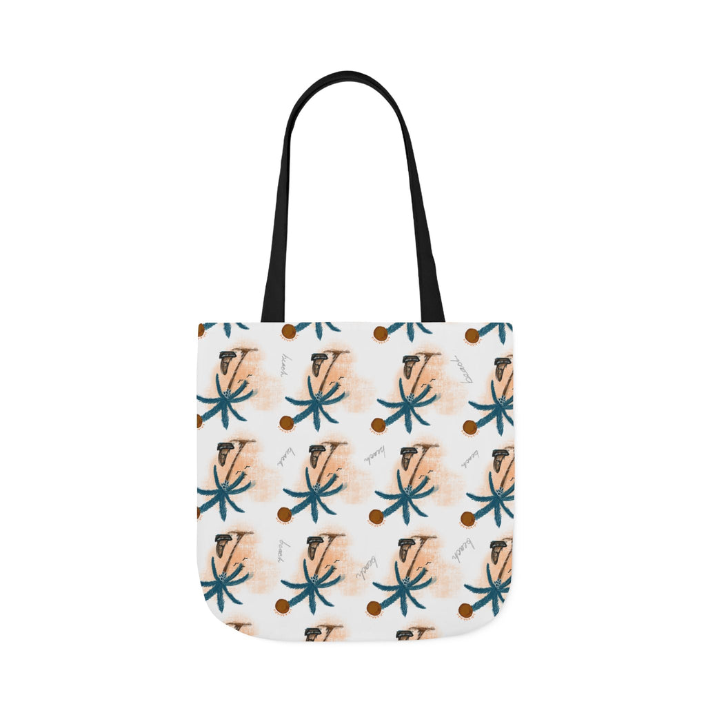 Beach Hand Drawn Art Canvas Tote Bag, 5-Color Straps Printify