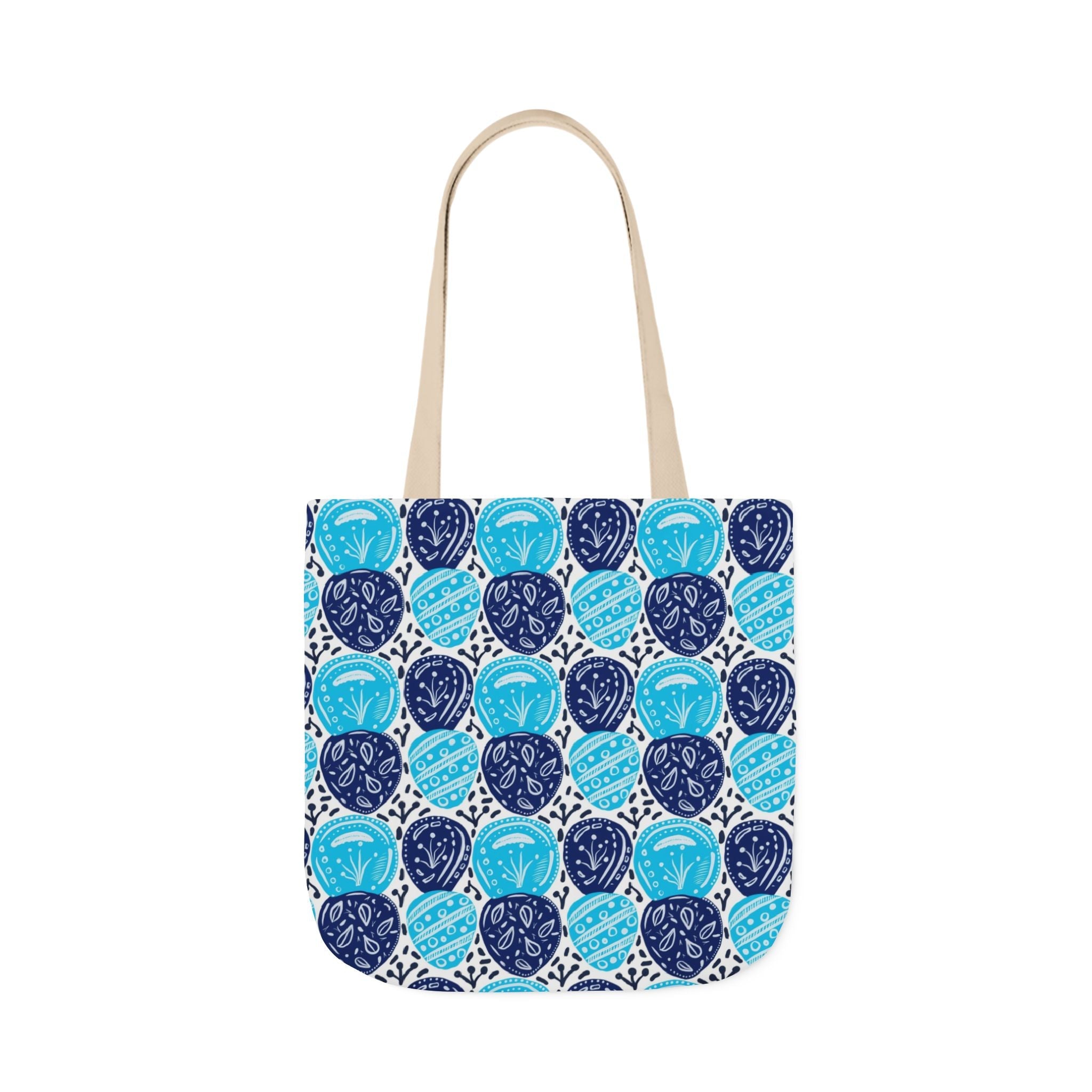 Blue Oval Abstract Canvas Tote Bag, 5-Color Straps Printify