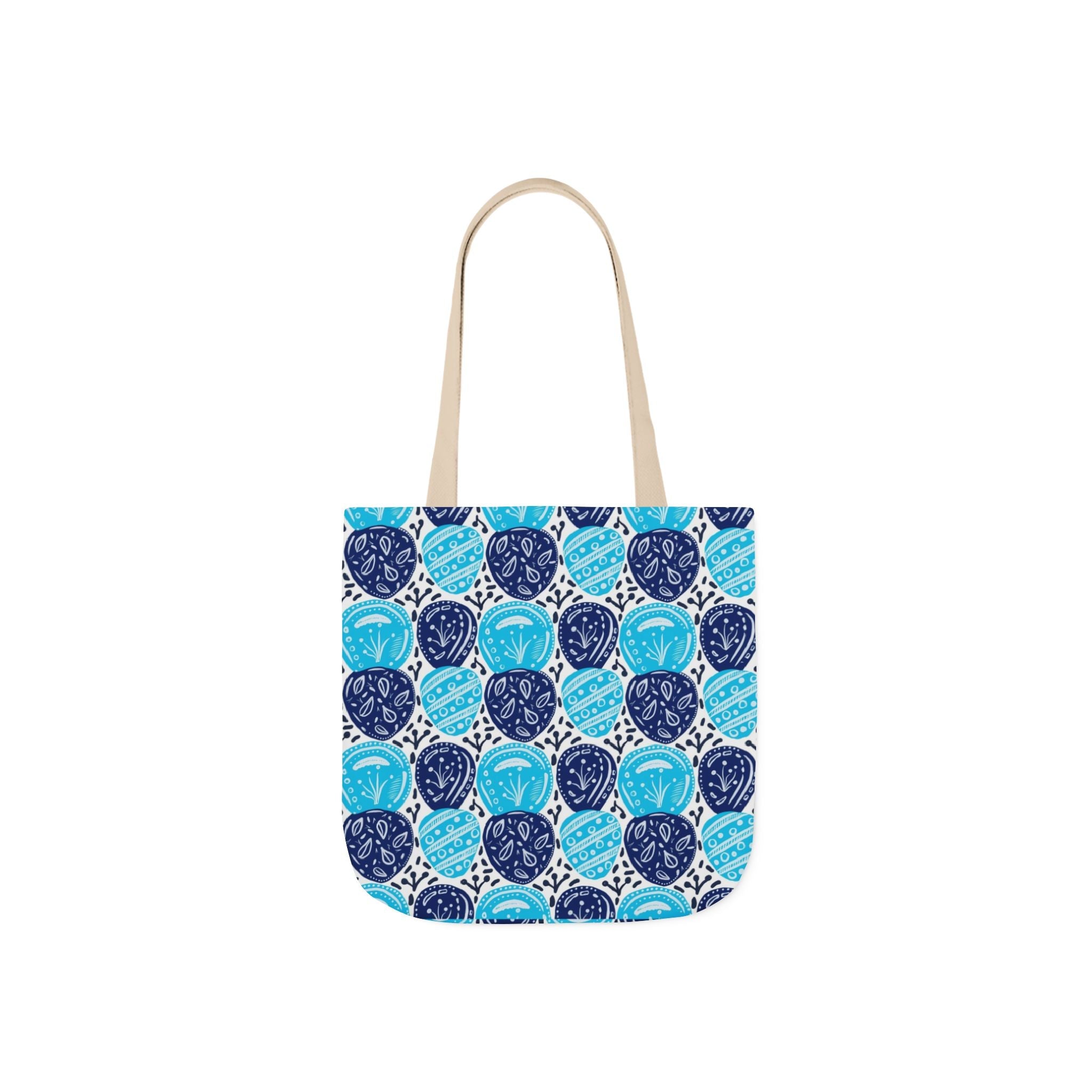 Blue Oval Abstract Canvas Tote Bag, 5-Color Straps Printify
