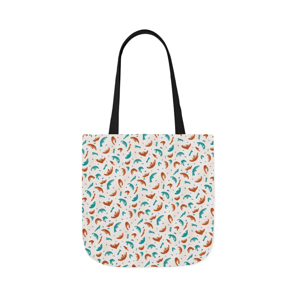 Abstract Hand Designed Print Canvas Tote Bag, 5-Color Straps Printify