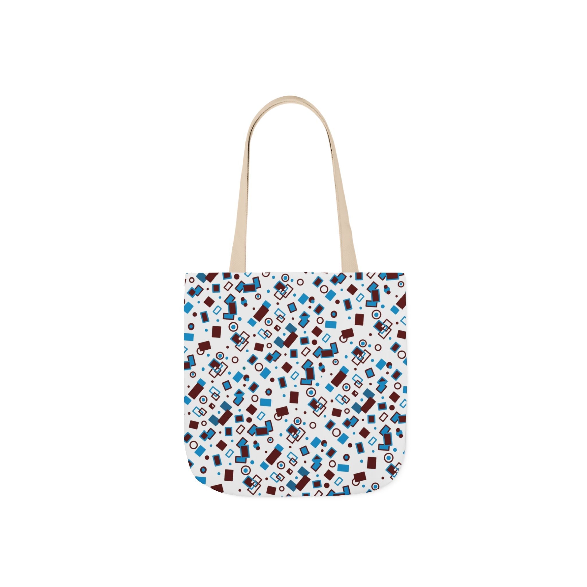 Geometric Shape Hand Drawn Art Print Canvas Tote Bag, 5-Color Straps Printify