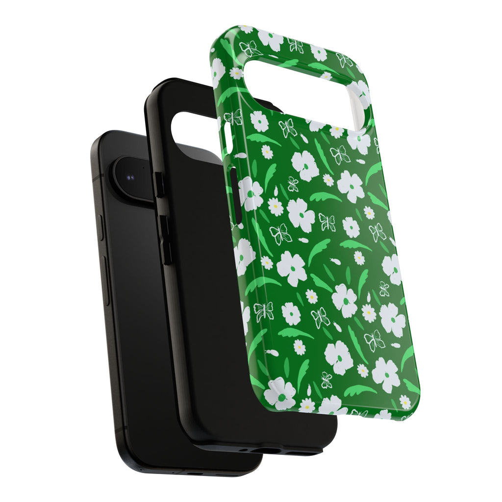 Green Meets White Flora Hand Designed Prints Tough Cases Printify