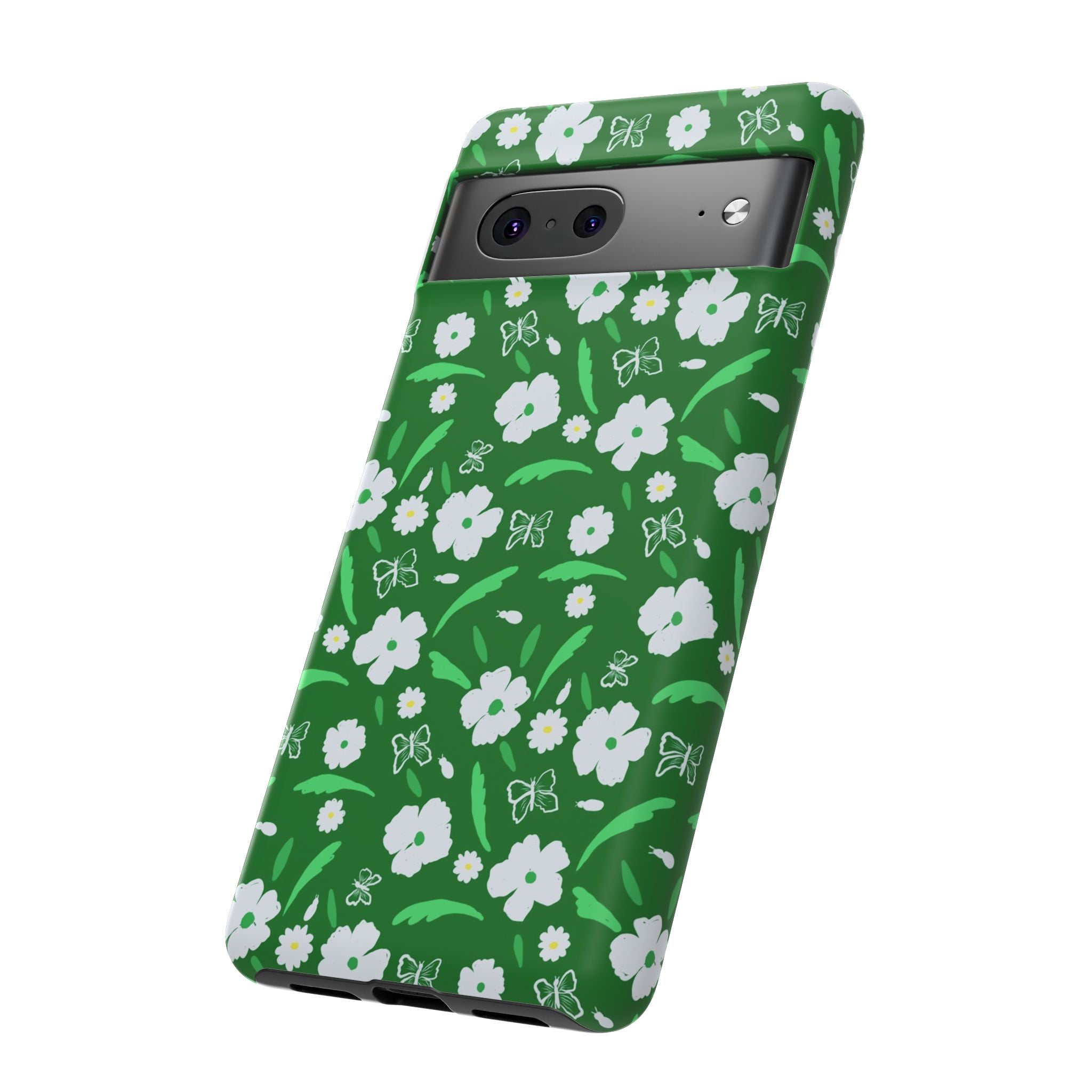 Green Meets White Flora Hand Designed Prints Tough Cases Printify