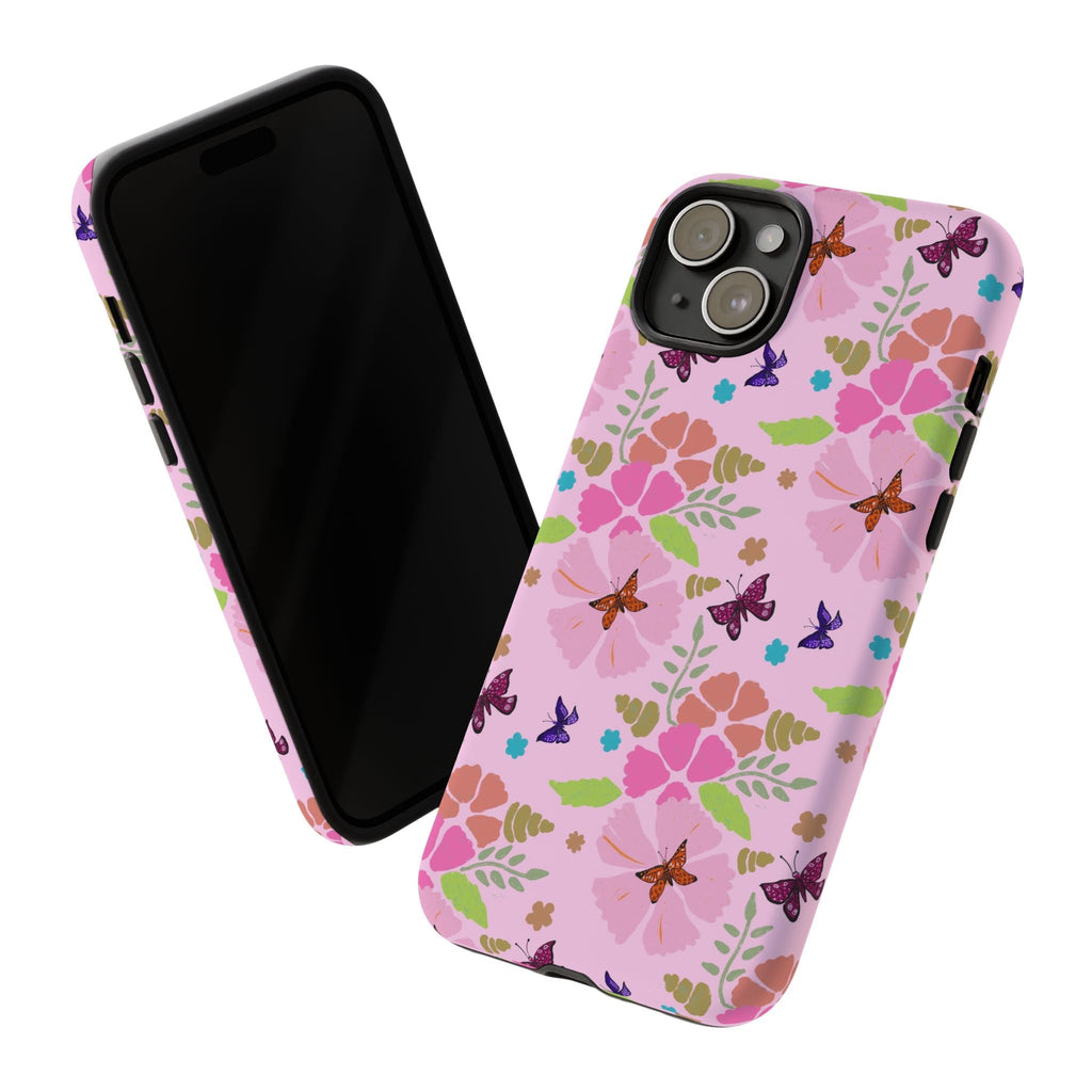 Pink Butterfly Garden Theme Tough Cases Printify