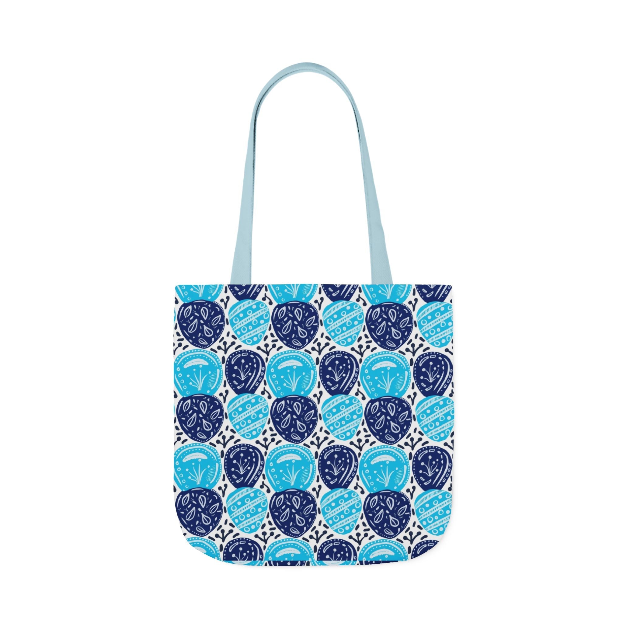 Blue Oval Abstract Canvas Tote Bag, 5-Color Straps Printify