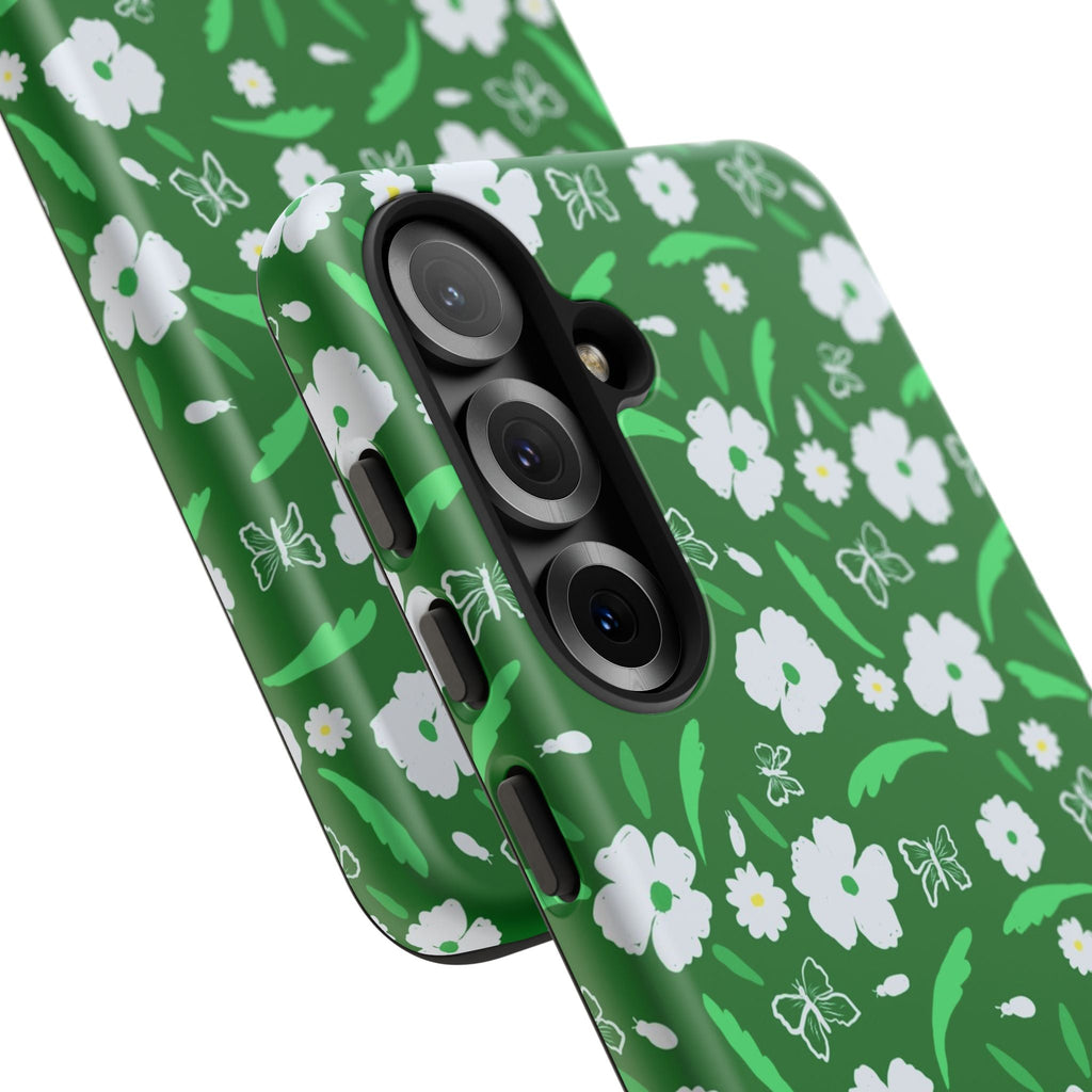 Green Meets White Flora Hand Designed Prints Tough Cases Printify