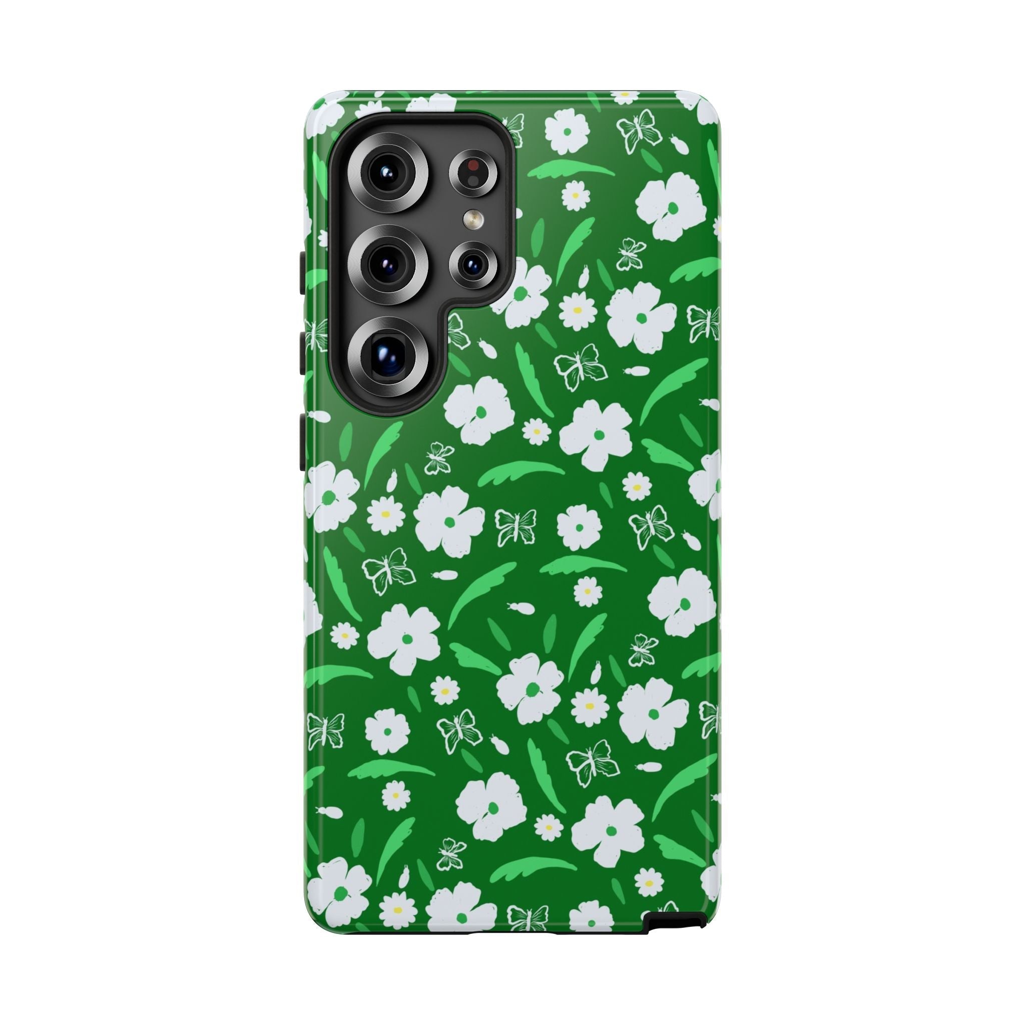 Green Meets White Flora Hand Designed Prints Tough Cases Printify