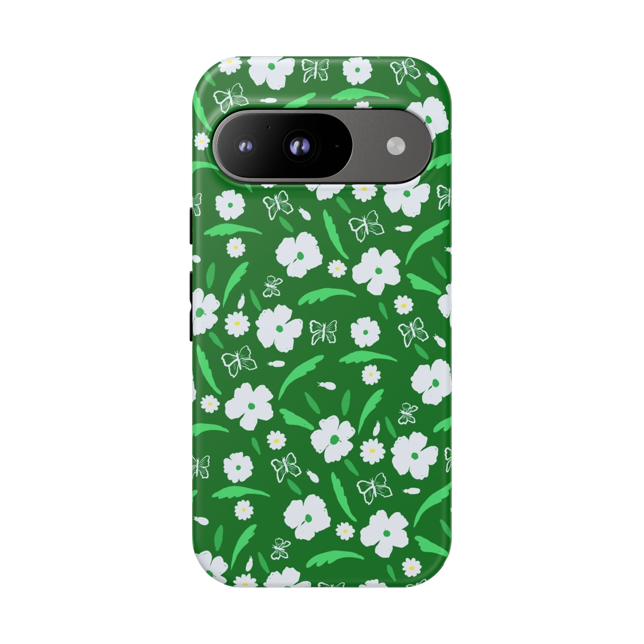 Green Meets White Flora Hand Designed Prints Tough Cases Printify
