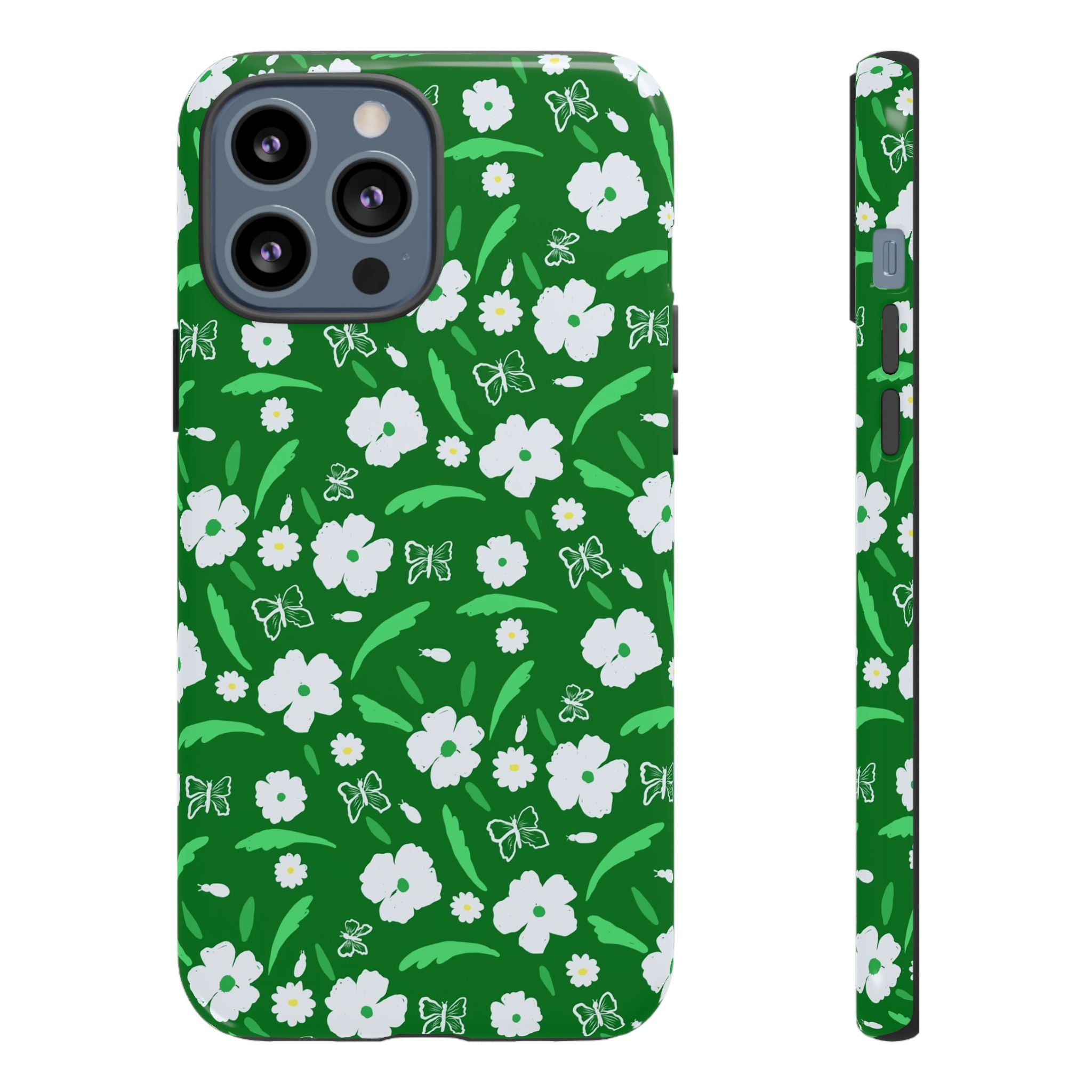 Green Meets White Flora Hand Designed Prints Tough Cases Printify
