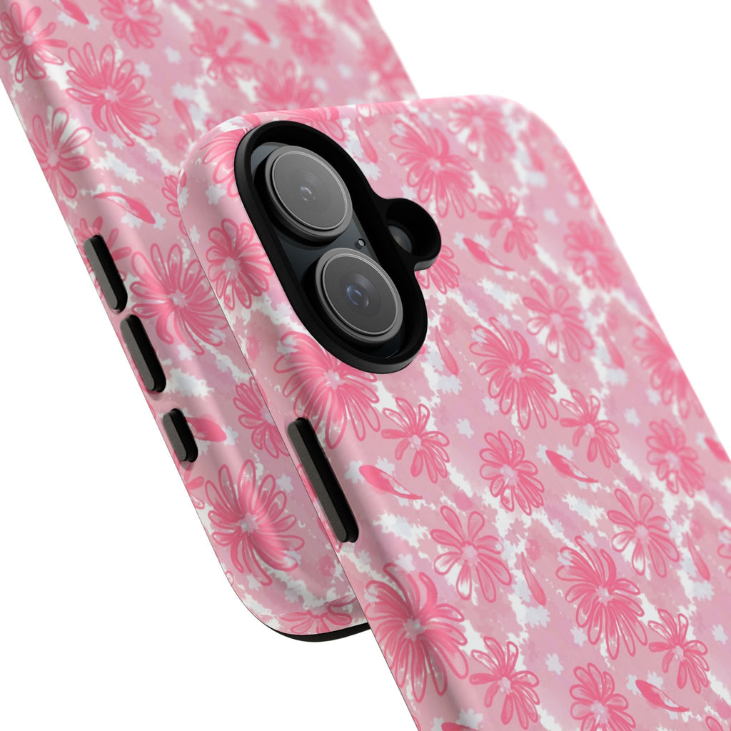 Flora Pink White Phone Case (Carry Original Art Drawn) Printify