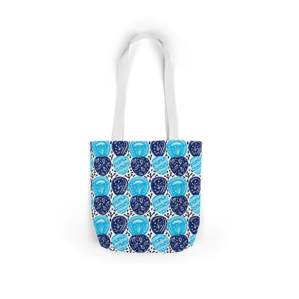 Blue Oval Abstract Canvas Tote Bag, 5-Color Straps Printify