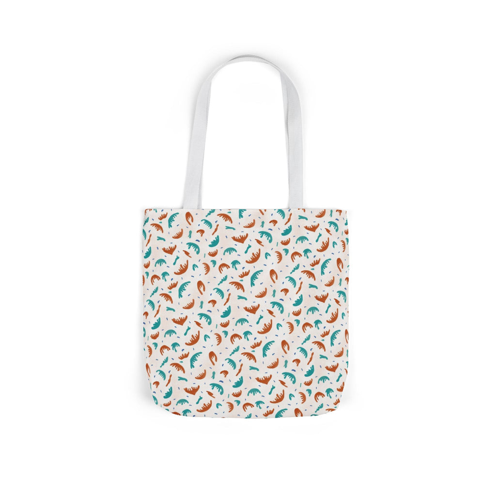 Abstract Hand Designed Print Canvas Tote Bag, 5-Color Straps Printify