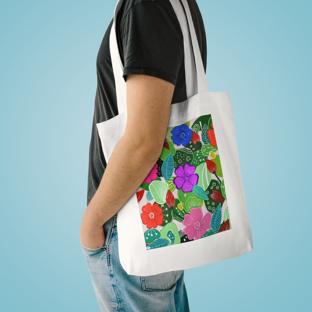 Multicolour Flower Botanic Cotton Tote Bag