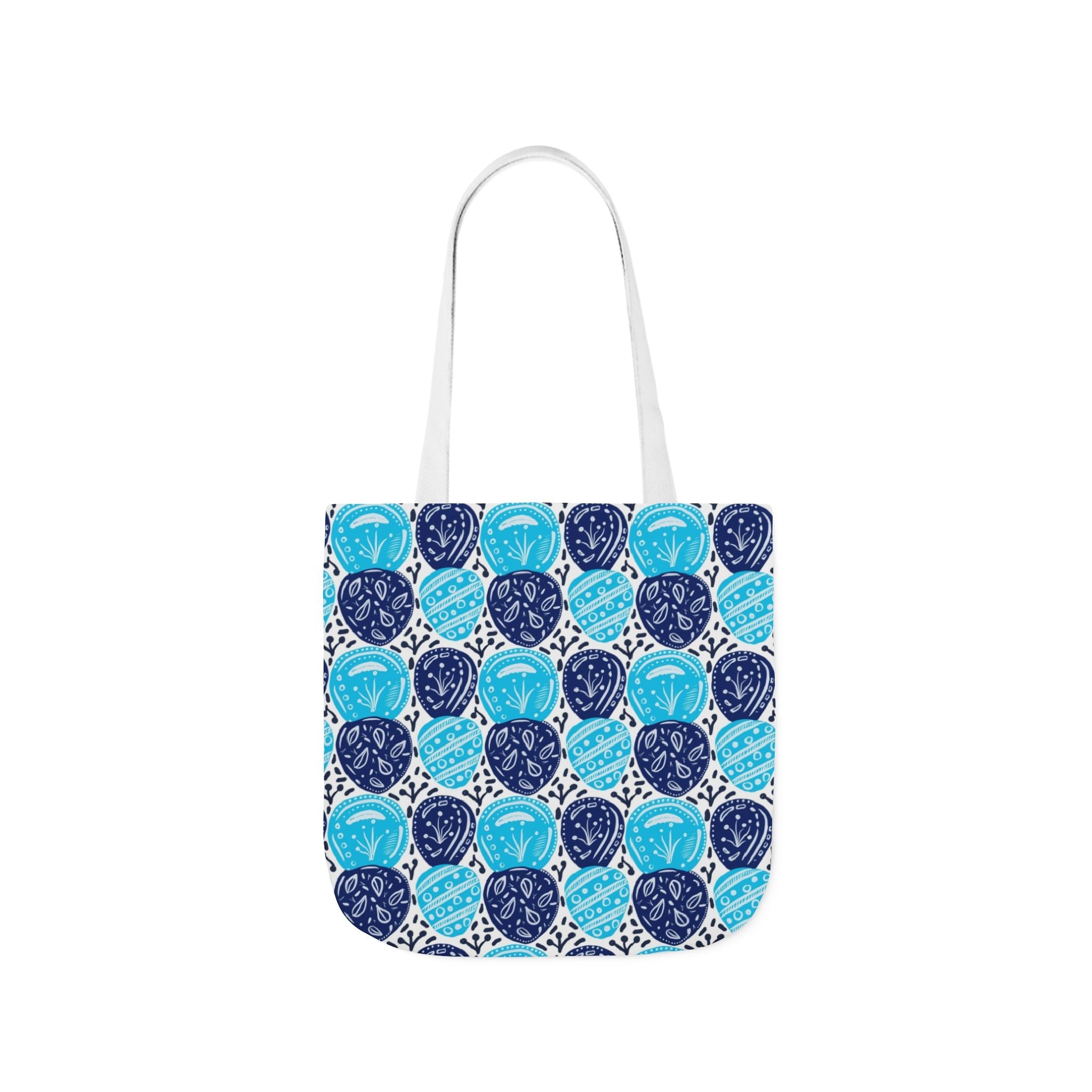 Blue Oval Abstract Canvas Tote Bag, 5-Color Straps Printify