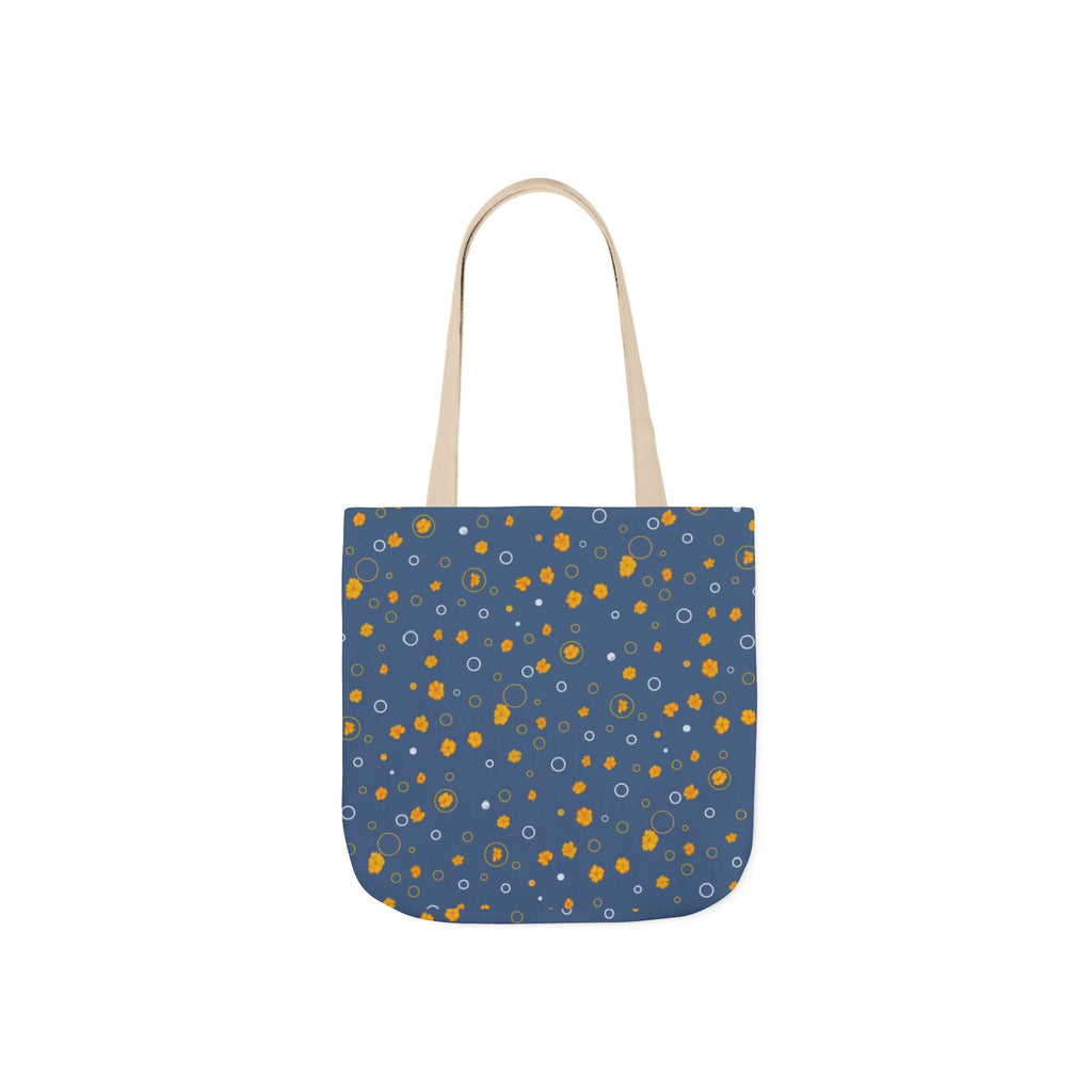 Grey Small Flora Hand Drawn Prints Canvas Tote Bag, 5-Color Straps Printify