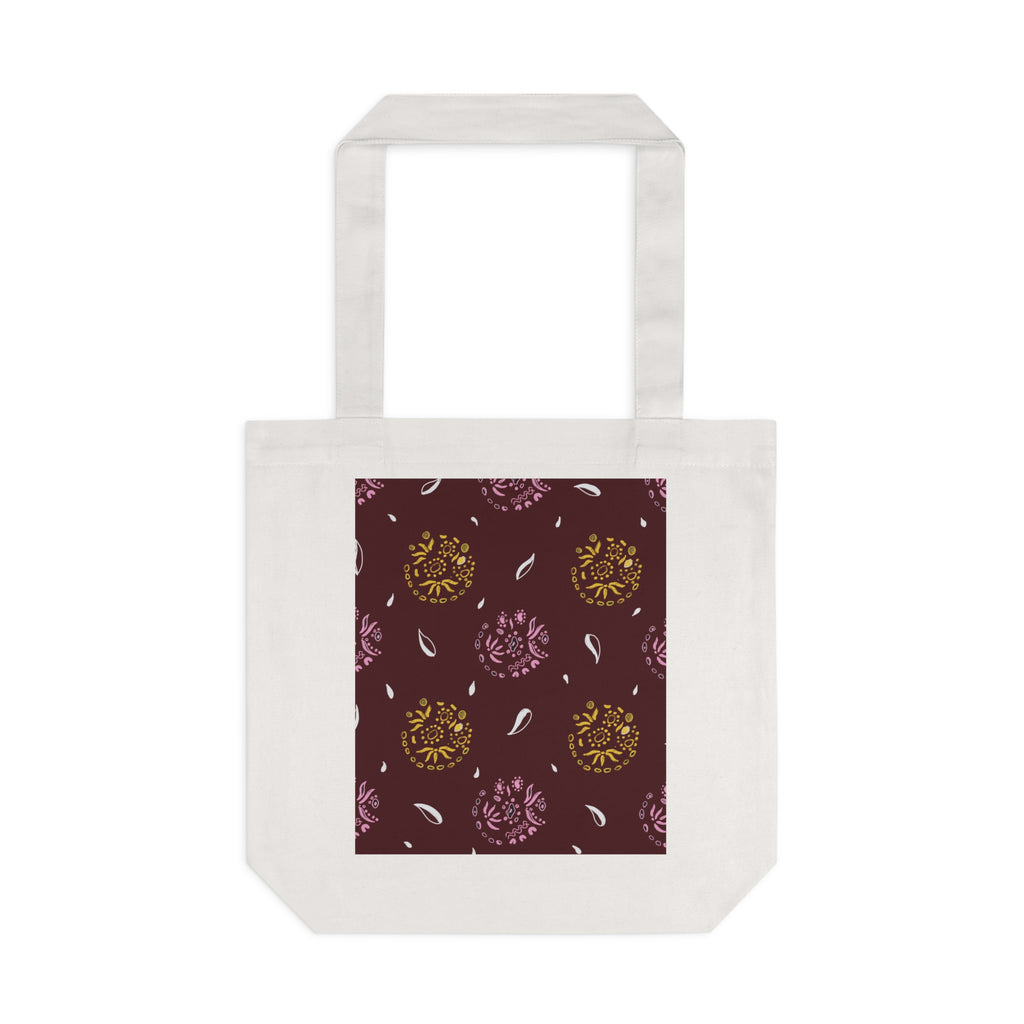 Maroon Abstract Cotton Tote Bag
