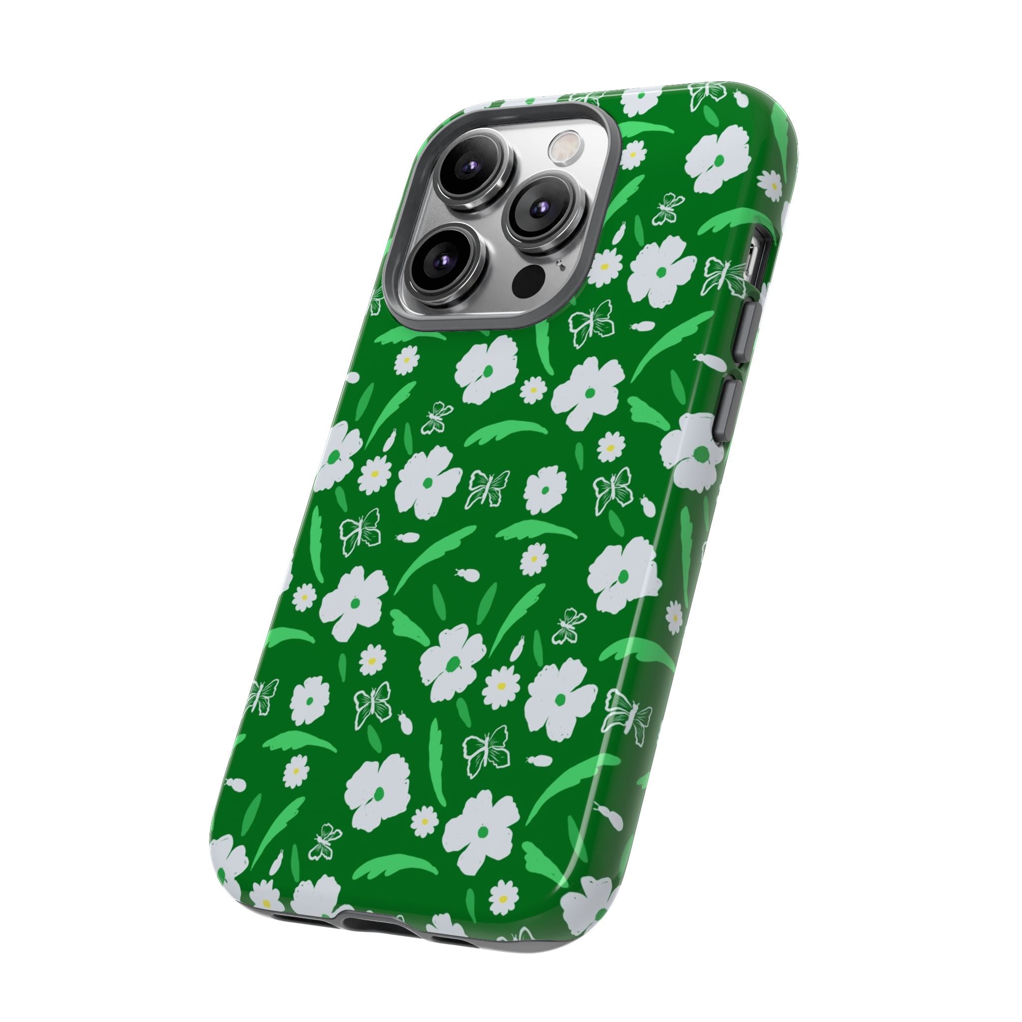Green Meets White Flora Hand Designed Prints Tough Cases Printify