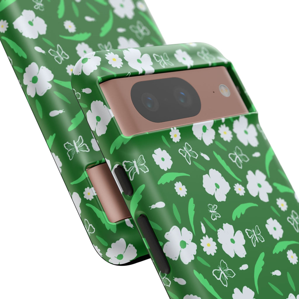 Green Meets White Flora Hand Designed Prints Tough Cases Printify