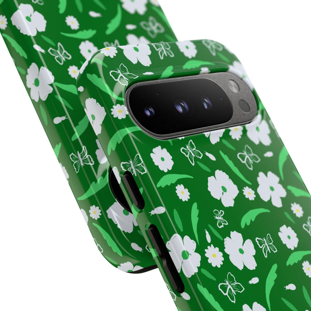 Green Meets White Flora Hand Designed Prints Tough Cases Printify