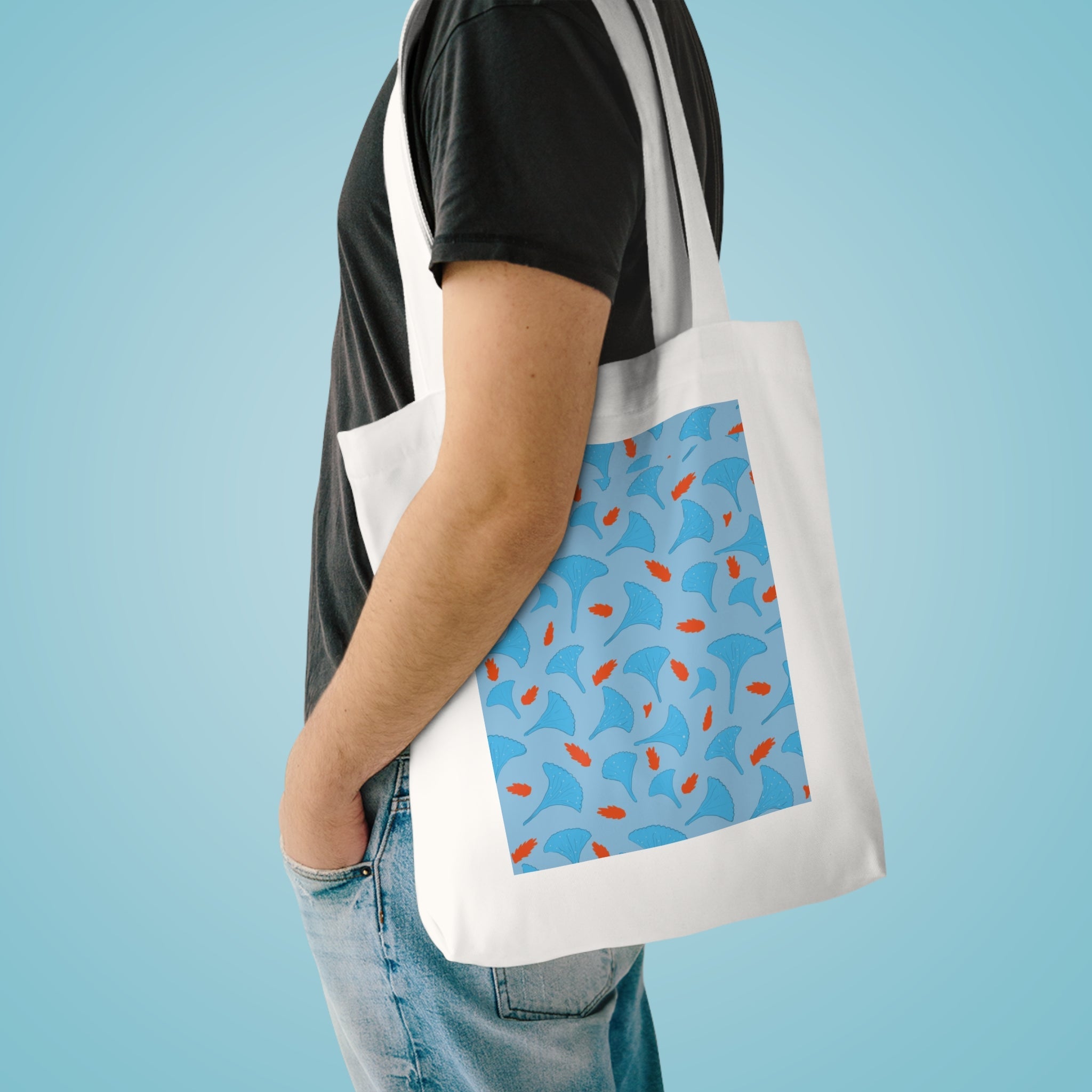 Blue Orange Sea Hand Designed Prints Cotton Tote Bag Printify