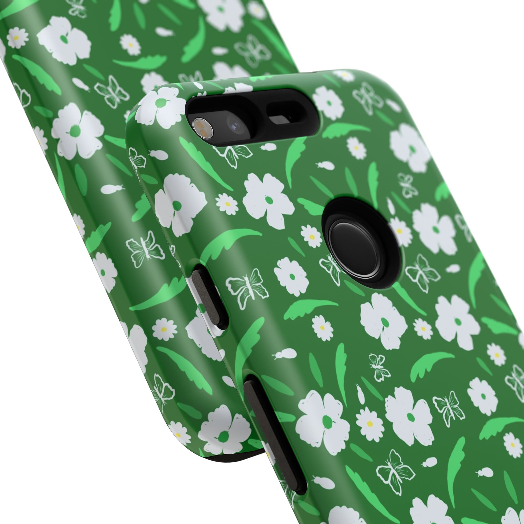 Green Meets White Flora Hand Designed Prints Tough Cases Printify