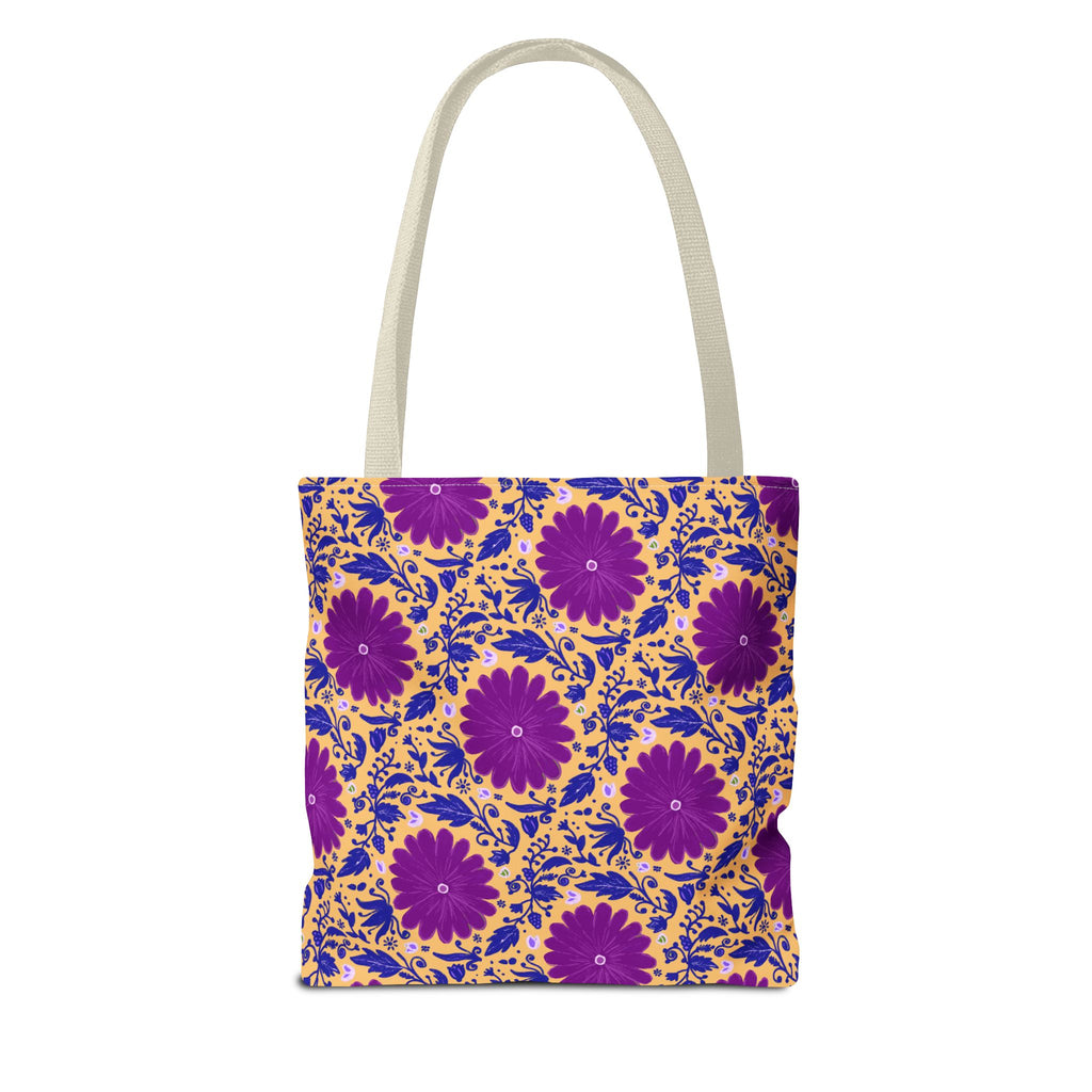 Botanic Susanah Purple Flower Print Tote Bag – Hand-Designed Print