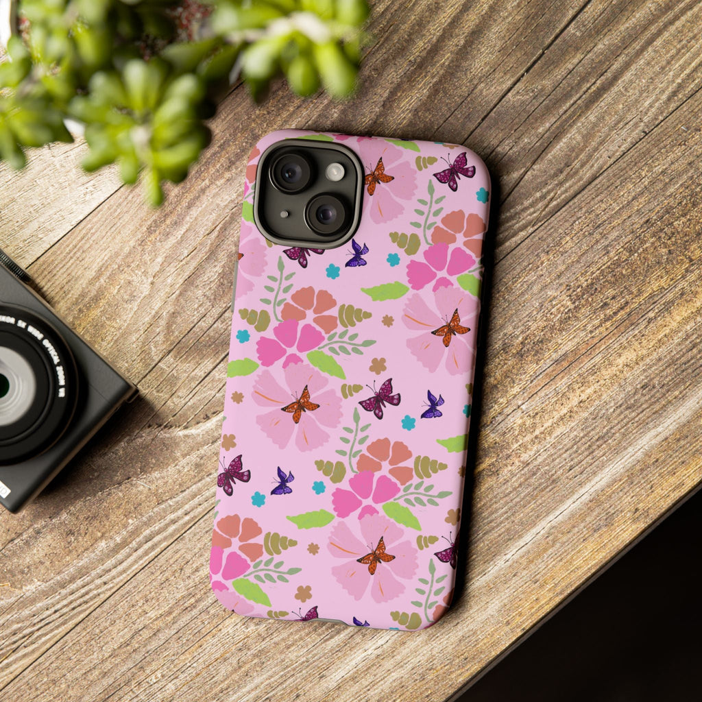 Pink Butterfly Garden Theme Tough Cases Printify