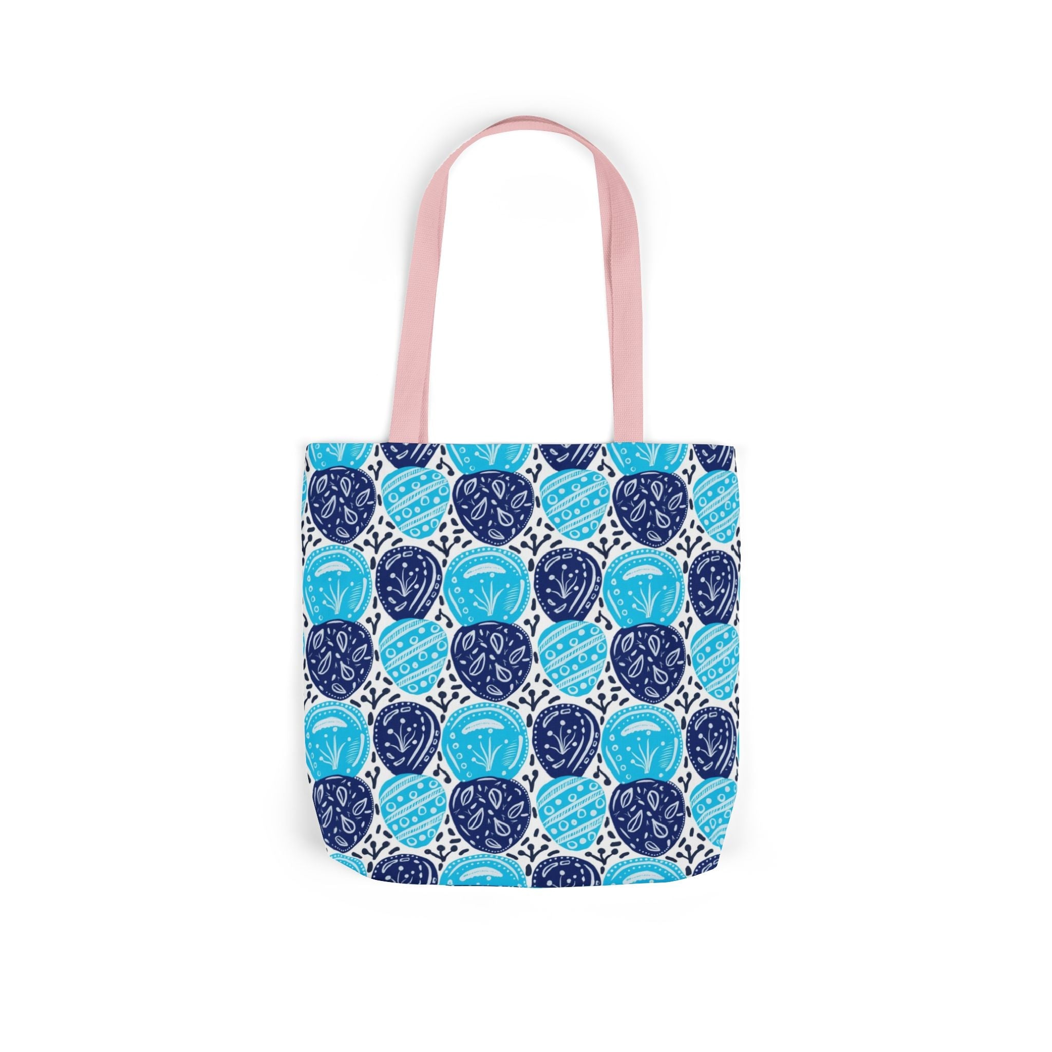 Blue Oval Abstract Canvas Tote Bag, 5-Color Straps Printify