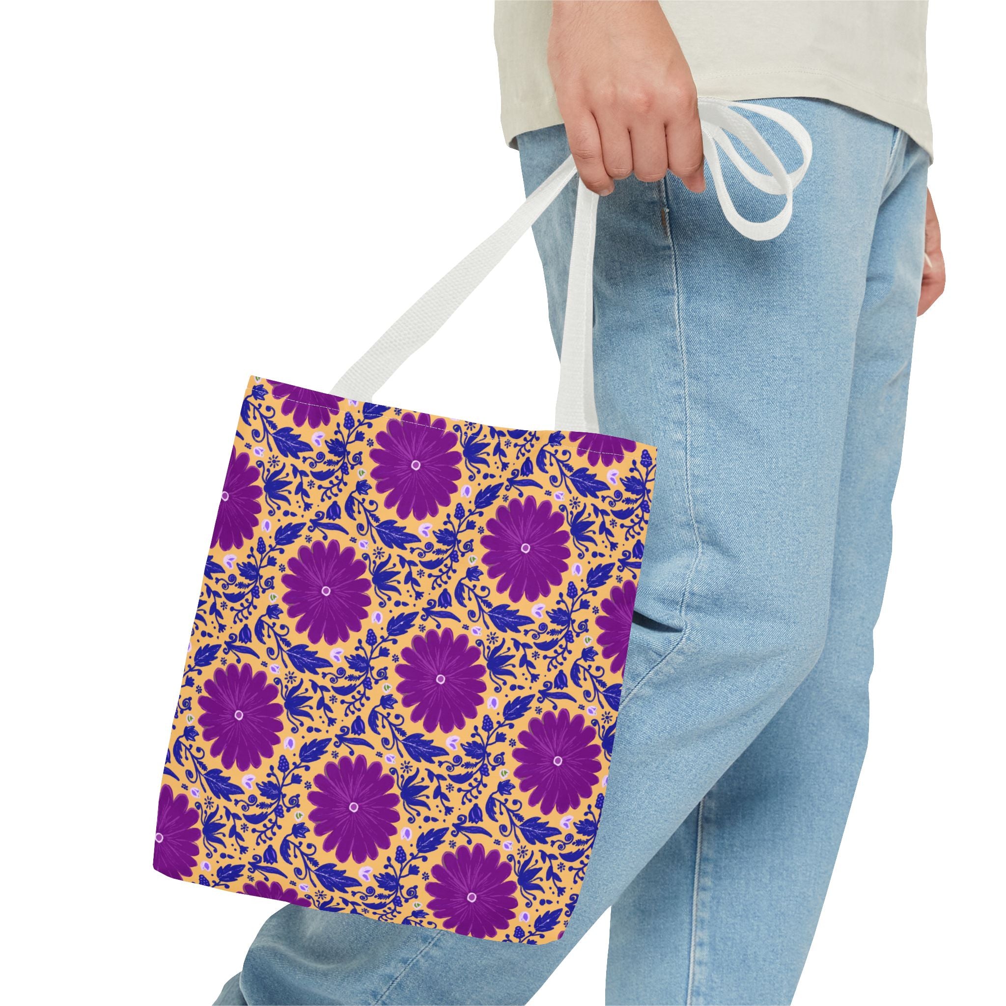 Botanic Susanah Purple Flower Print Tote Bag – Hand-Designed Print