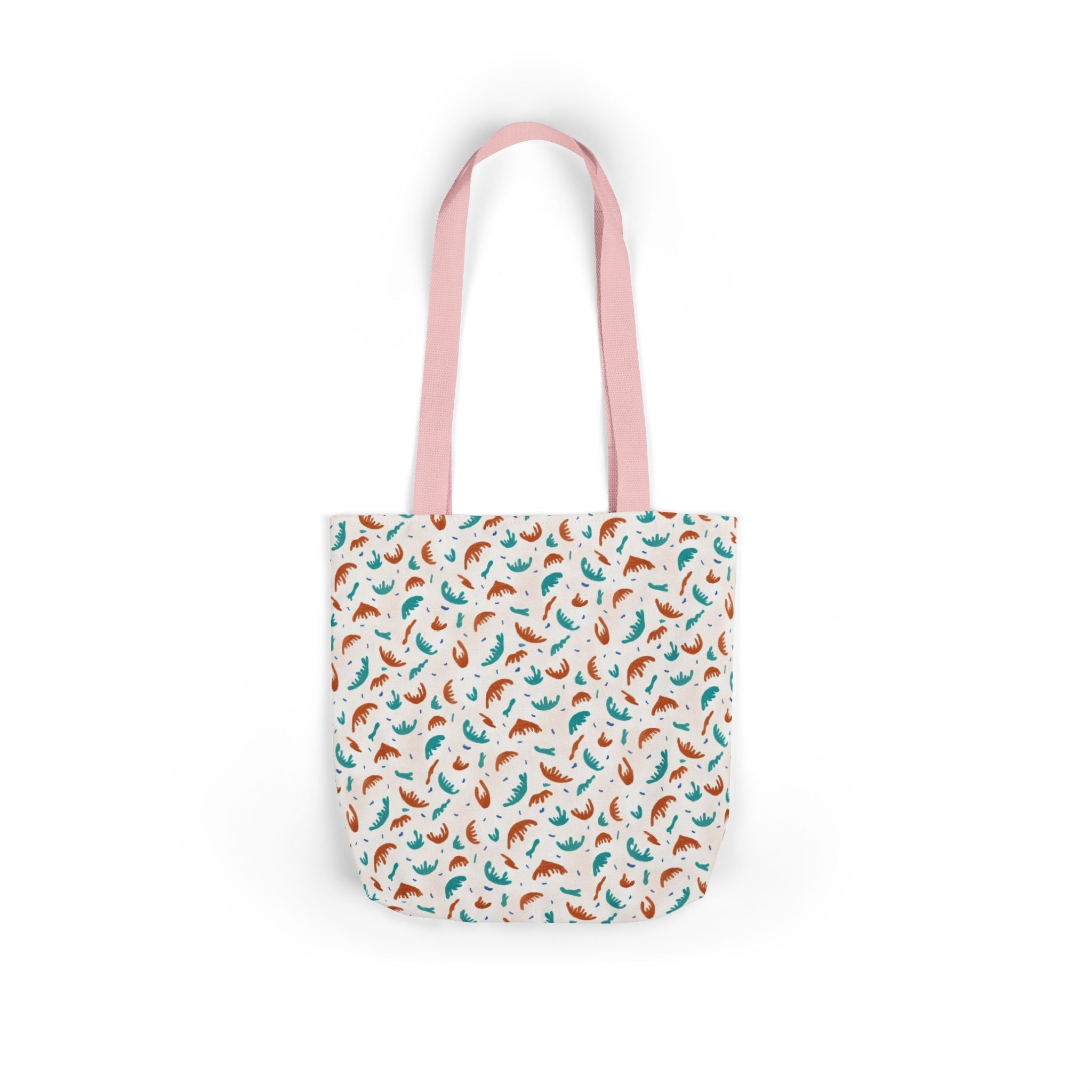 Abstract Hand Designed Print Canvas Tote Bag, 5-Color Straps Printify