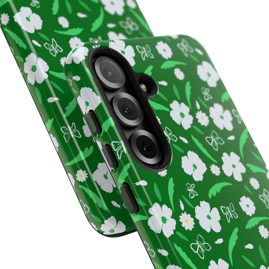 Green Meets White Flora Hand Designed Prints Tough Cases Printify