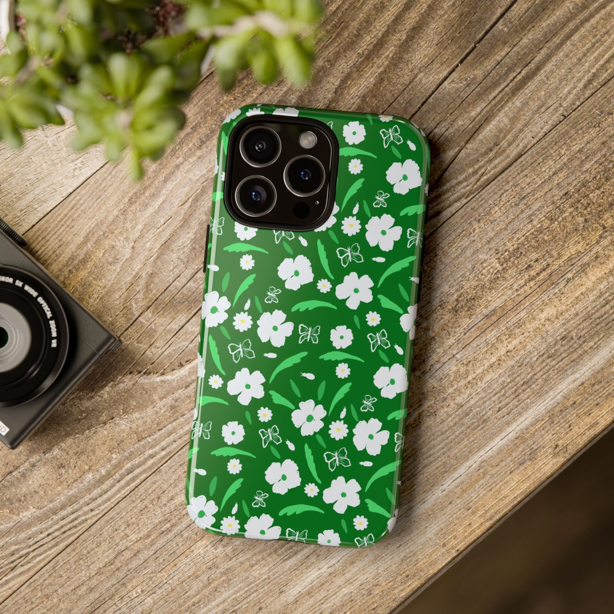 Green Meets White Flora Hand Designed Prints Tough Cases Printify