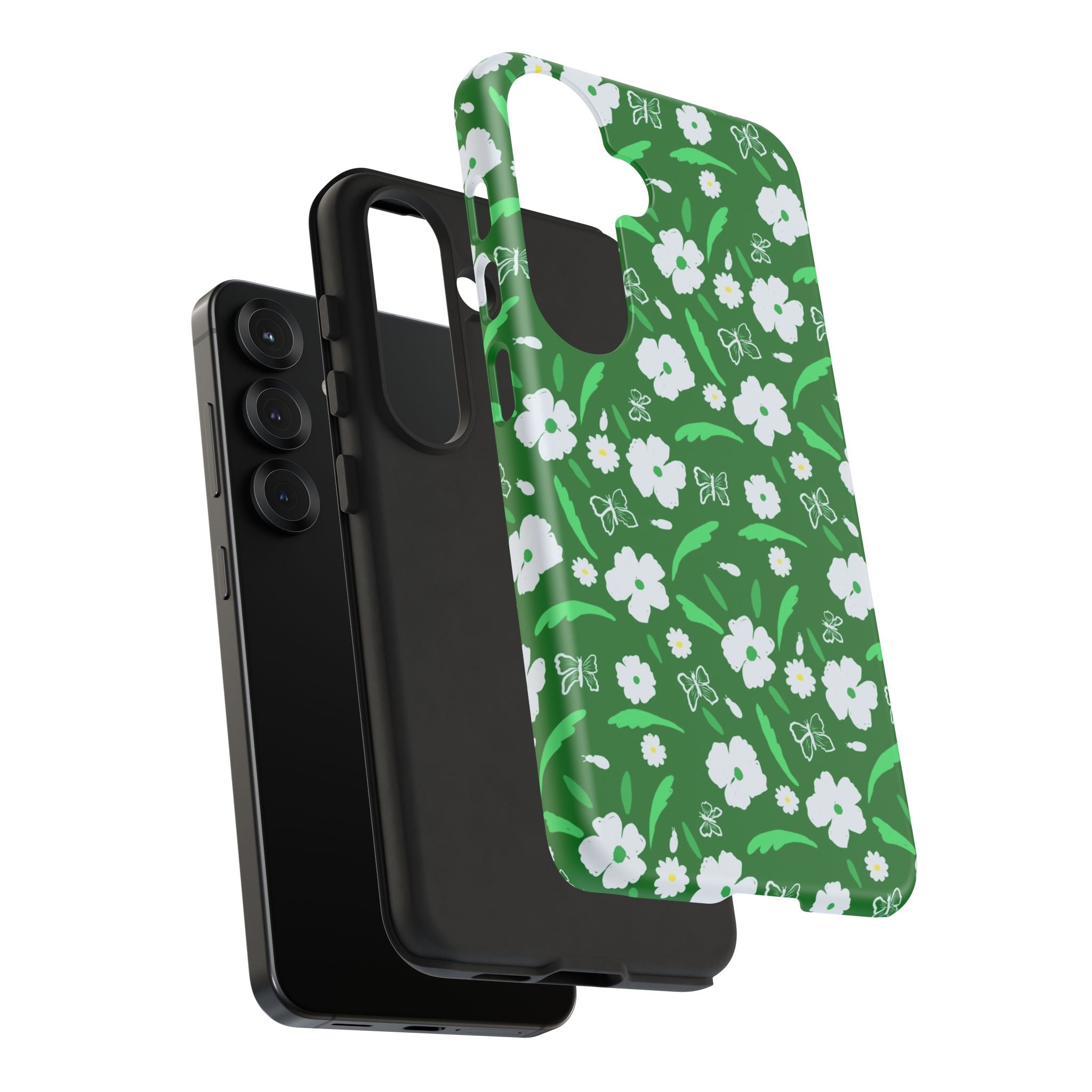 Green Meets White Flora Hand Designed Prints Tough Cases Printify