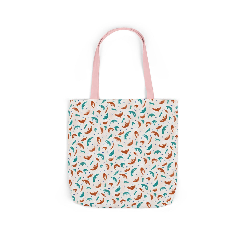 Abstract Hand Designed Print Canvas Tote Bag, 5-Color Straps Printify