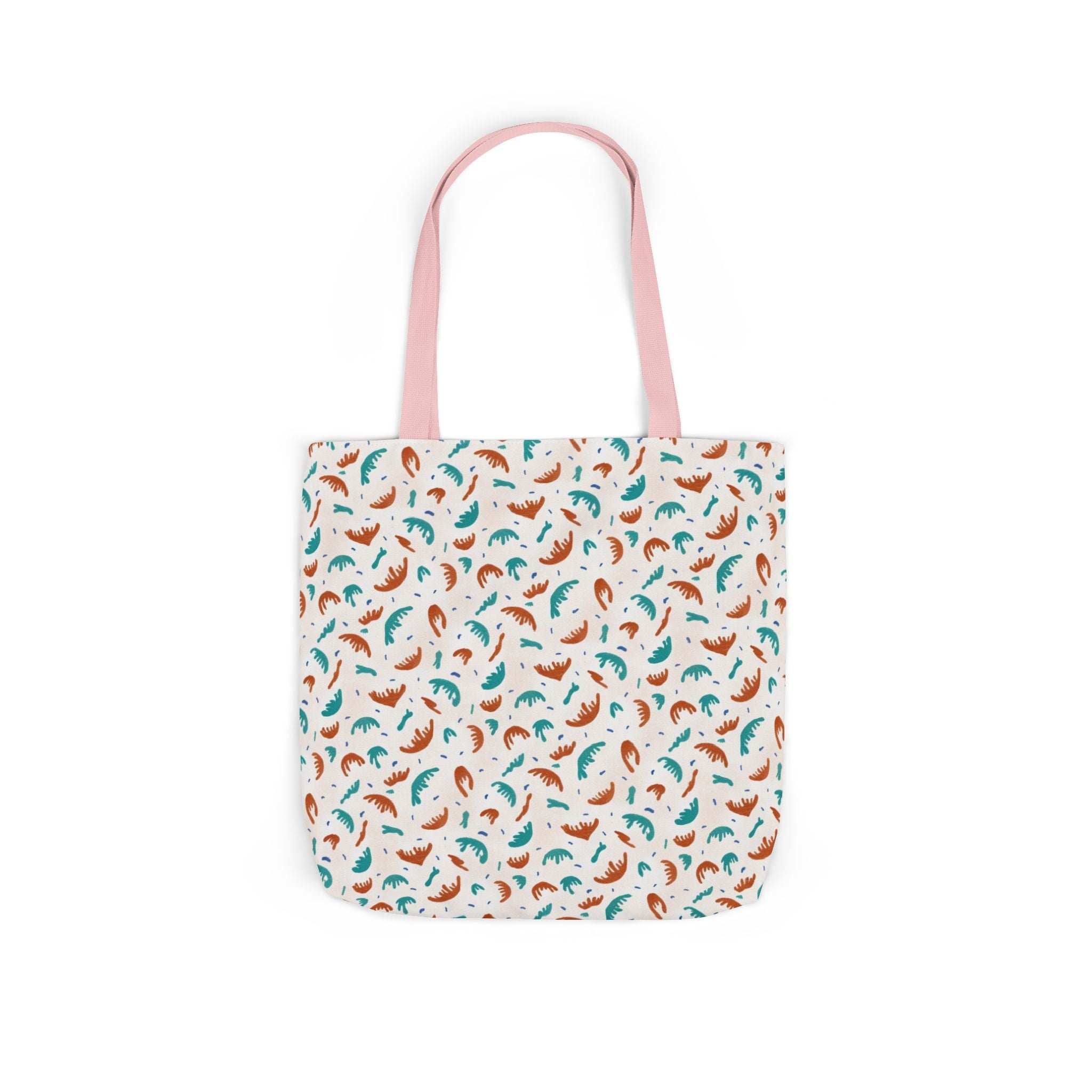 Abstract Hand Designed Print Canvas Tote Bag, 5-Color Straps Printify