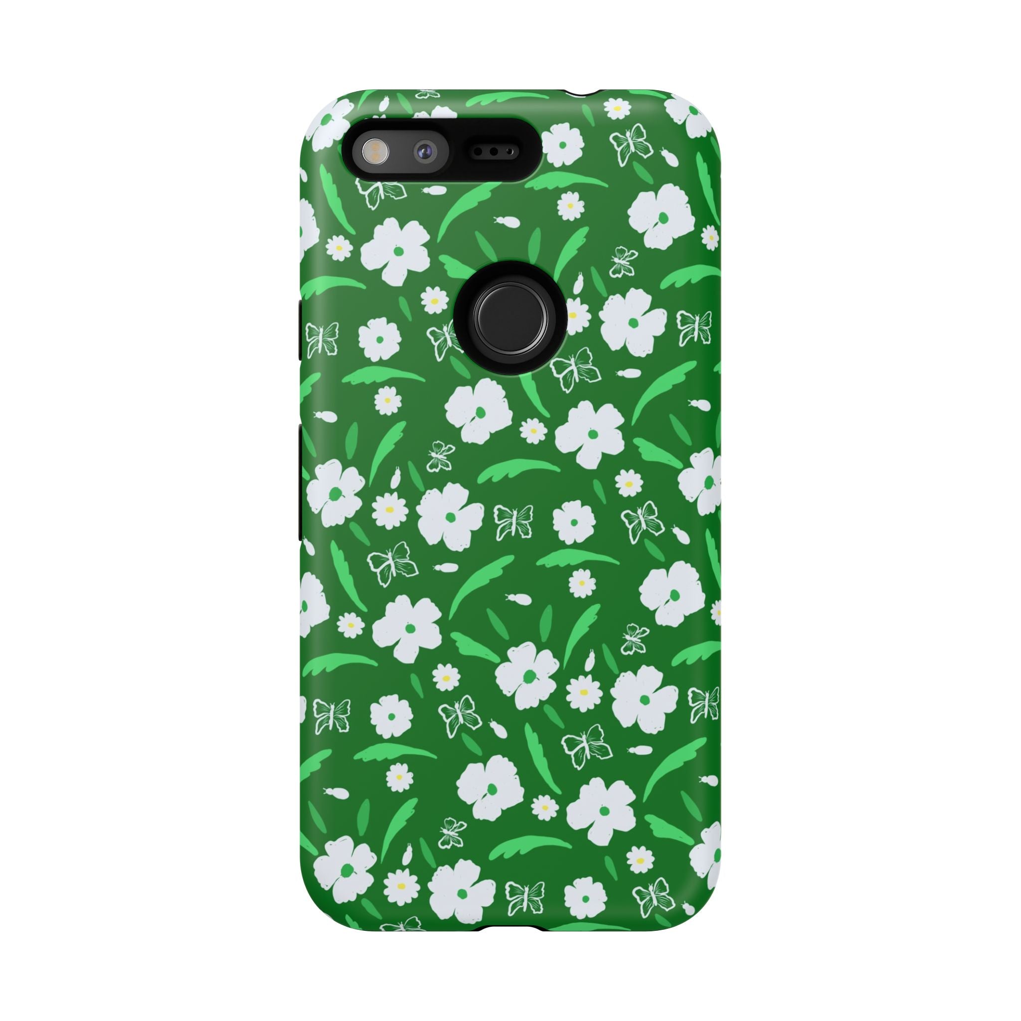 Green Meets White Flora Hand Designed Prints Tough Cases Printify
