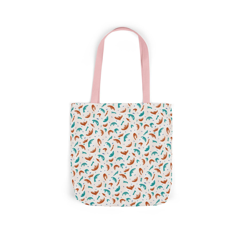 Abstract Hand Designed Print Canvas Tote Bag, 5-Color Straps Printify